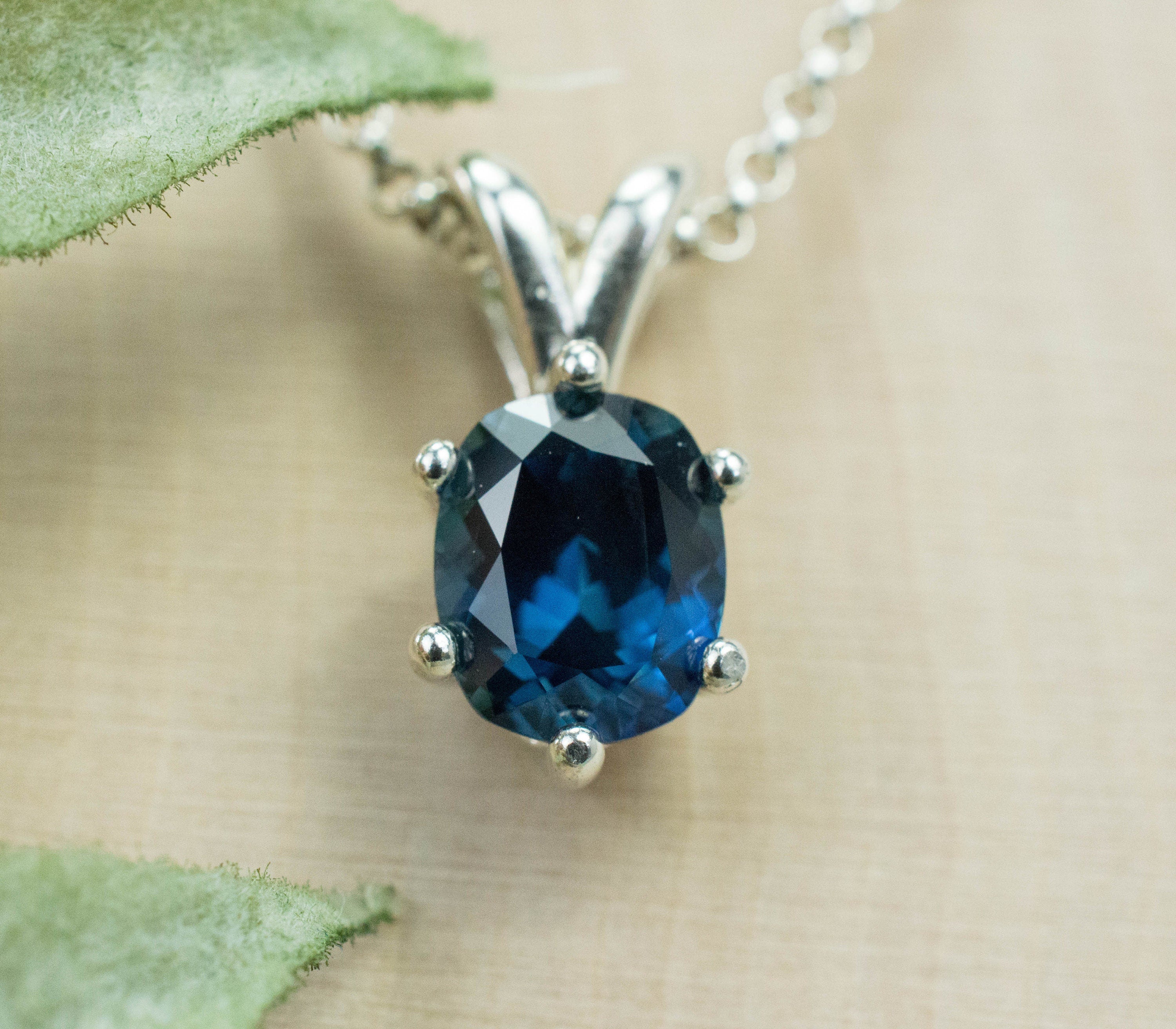 Blue Sapphire Pendant; Natural Australia Sapphire; 1.650cts - Mark Oliver Gems
