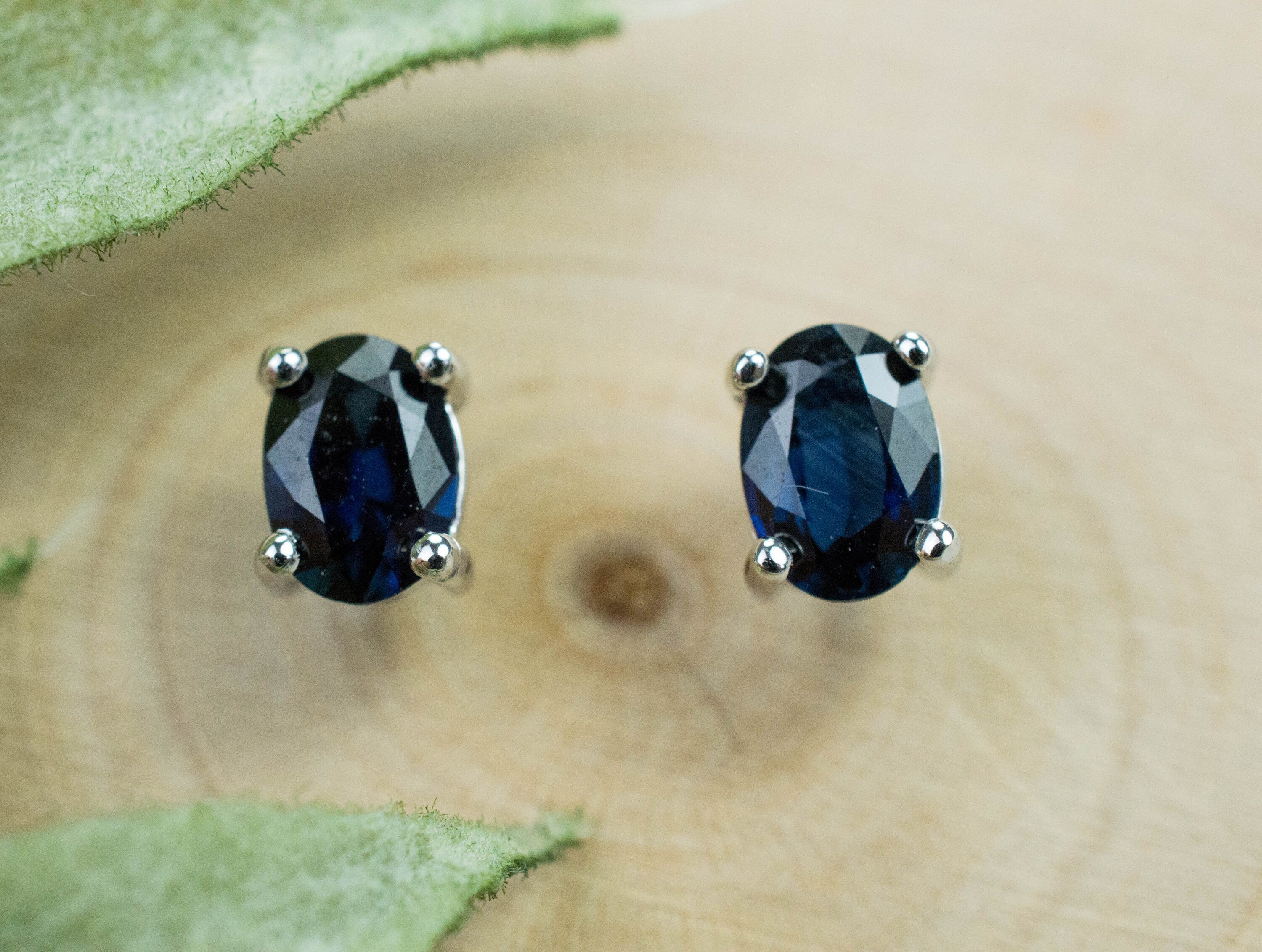 Parti Sapphire Earrings, Natural Australia Sapphire; 0.950cts - Mark Oliver Gems