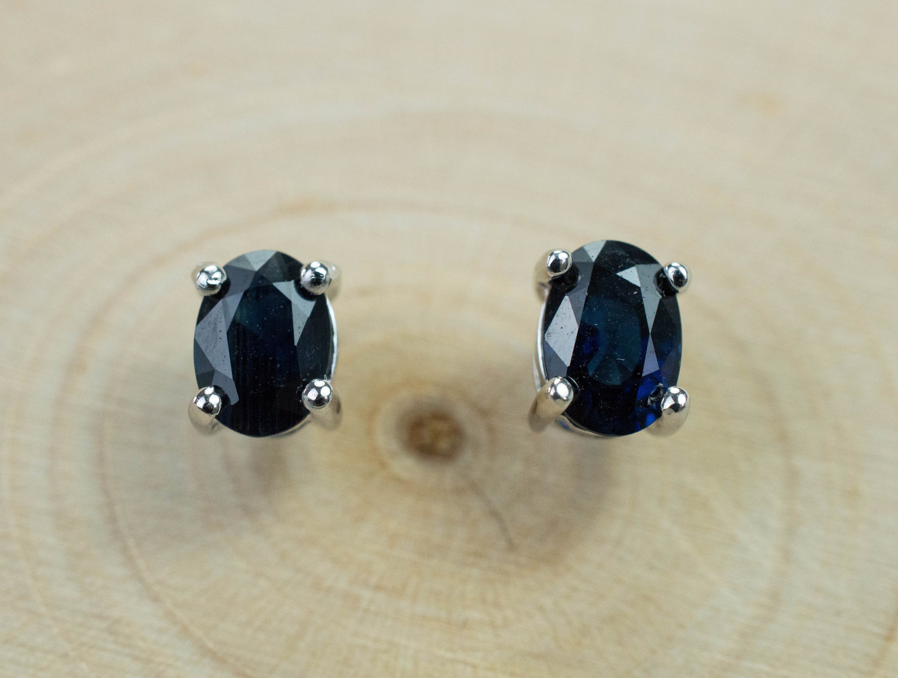 Parti Sapphire Earrings, Natural Australia Sapphire; 1.010cts - Mark Oliver Gems