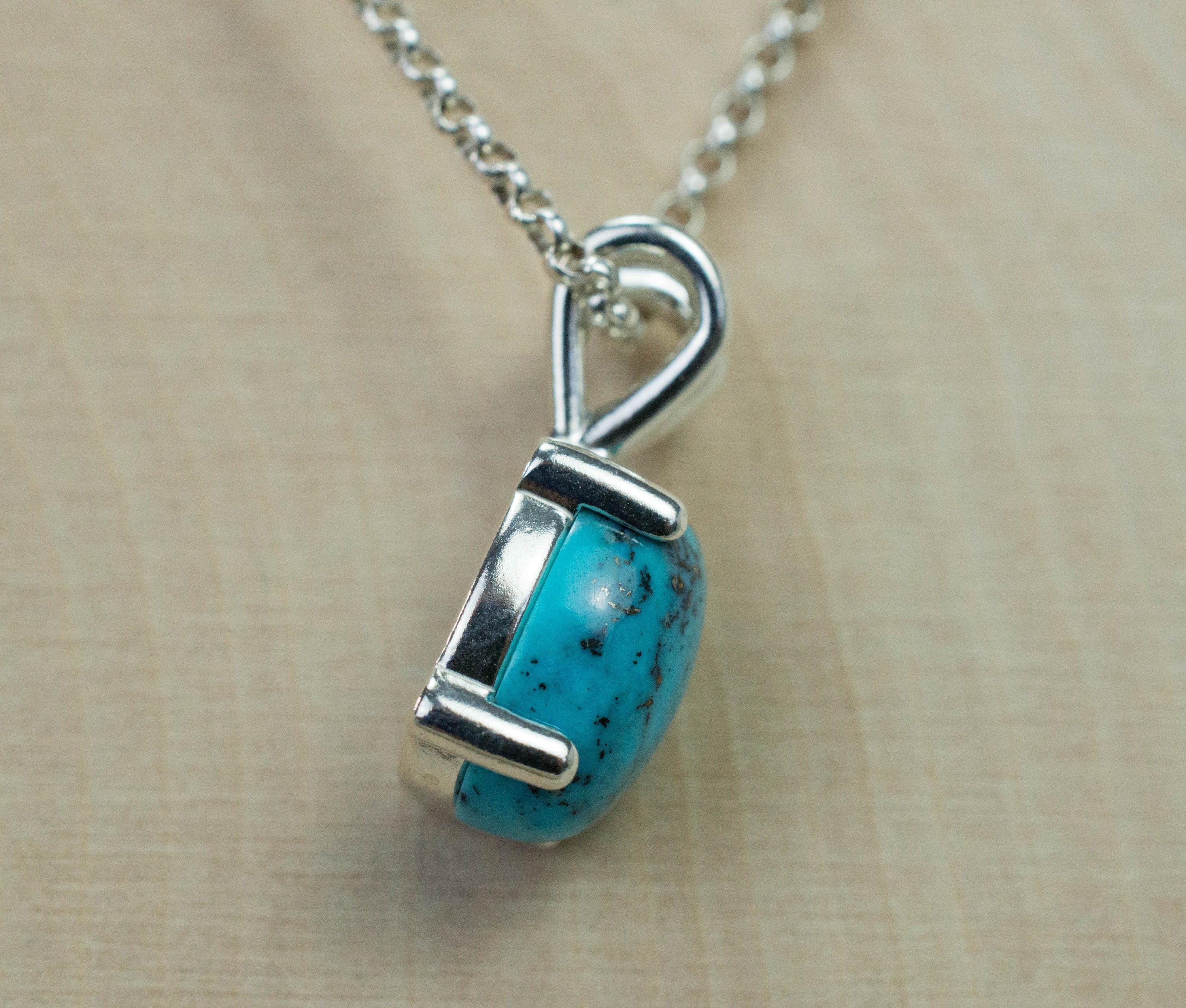 Turquoise Pendant, Genuine Untreated Tibet Turquoise - Mark Oliver Gems