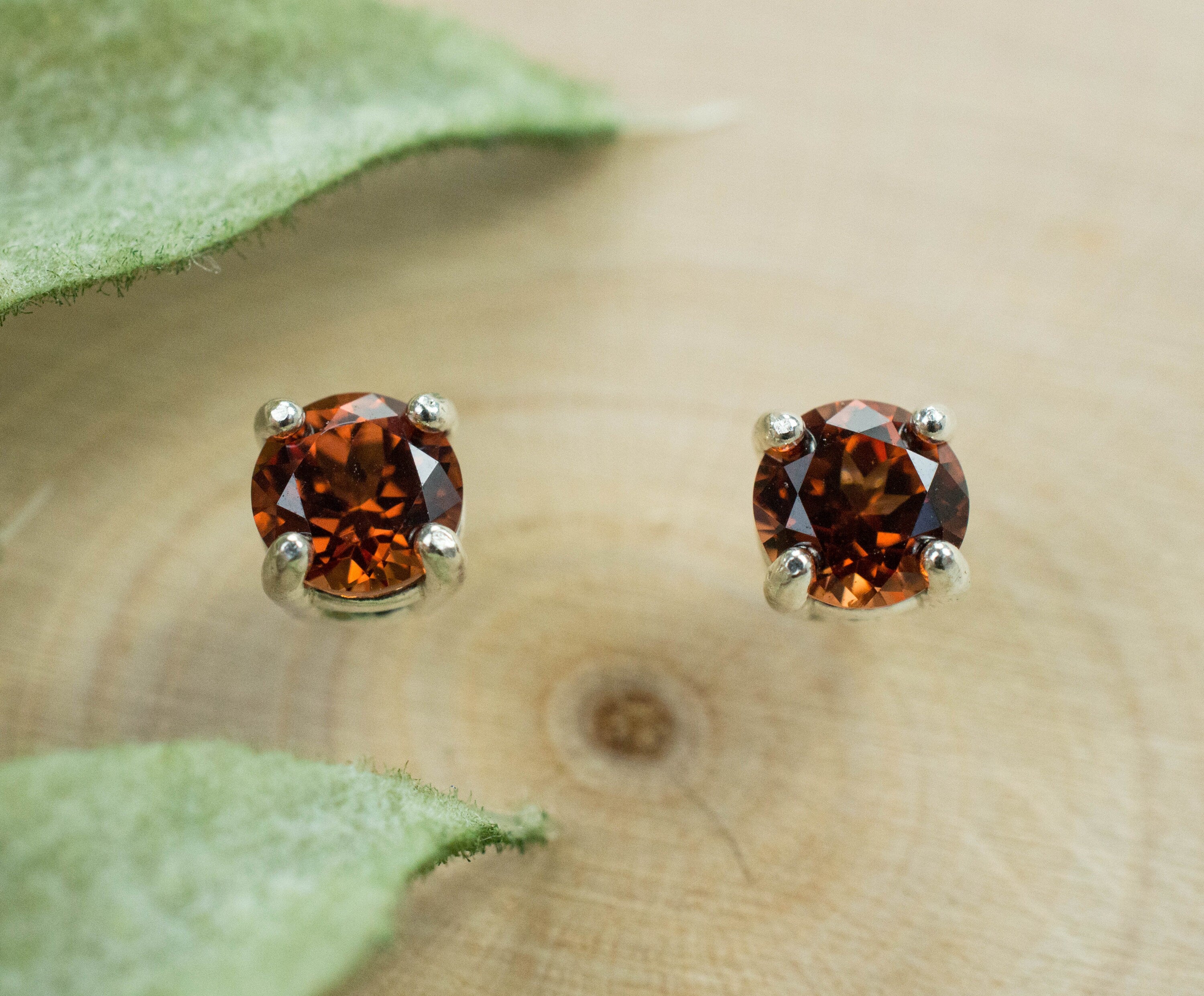 Pyrope Garnet Earrings; Genuine Untreated Kenya Garnet; 0.850cts - Mark Oliver Gems