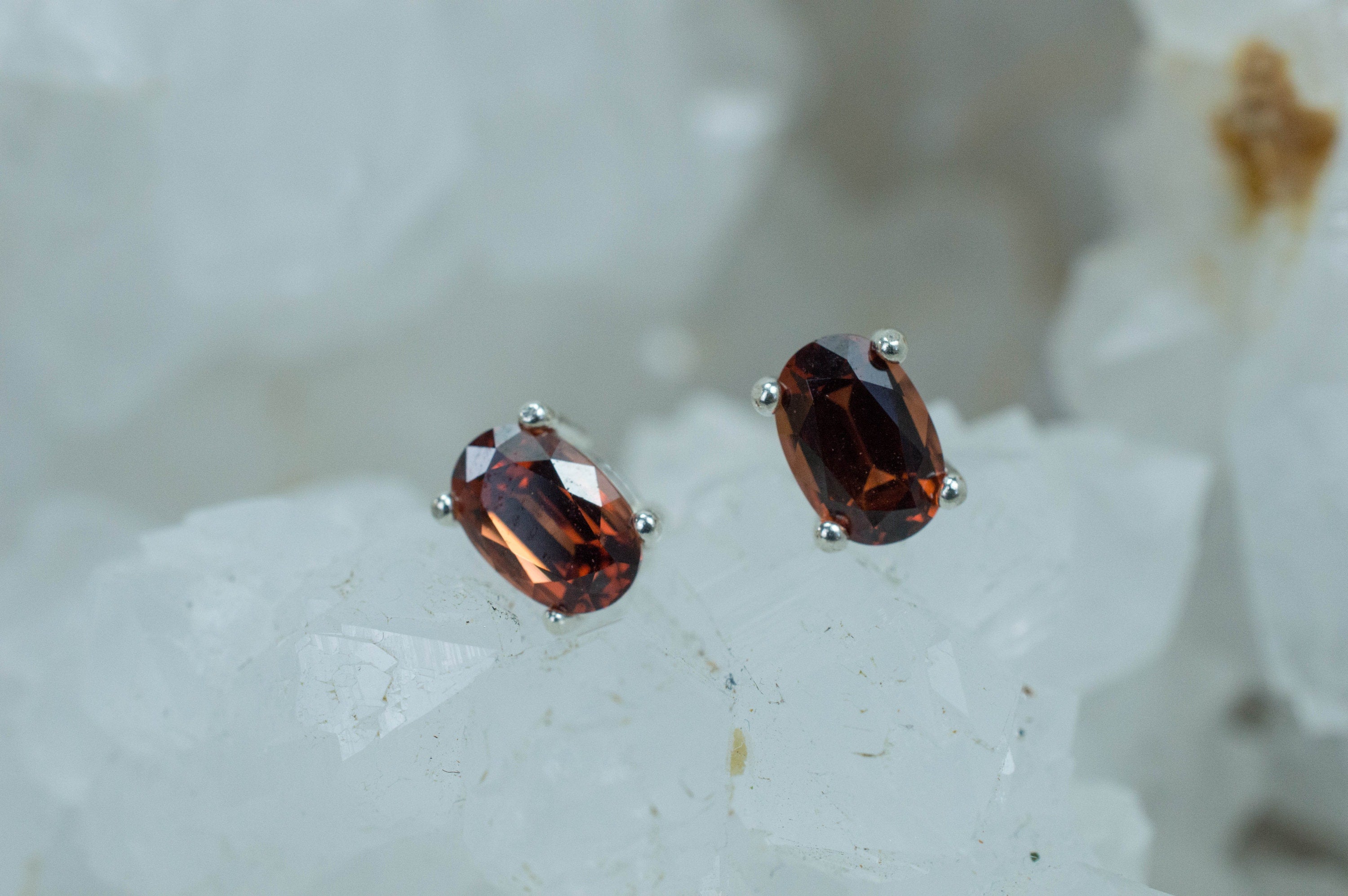 Pyrope Garnet Earrings; Genuine Untreated Kenya Garnet; 1.270cts - Mark Oliver Gems