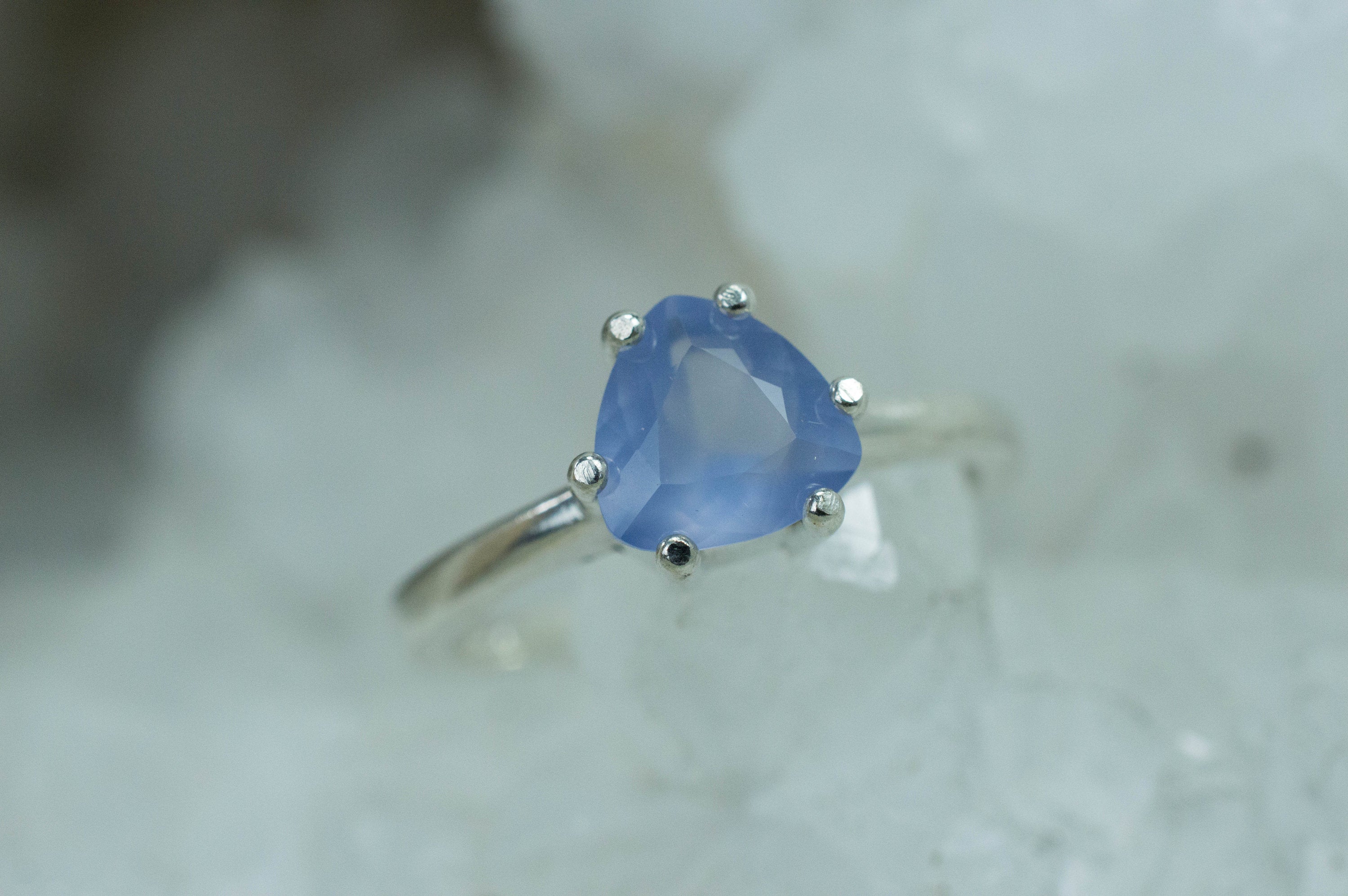 6mmNatural Blue agate Carved Ring 【 US 9-10】 outlets A752