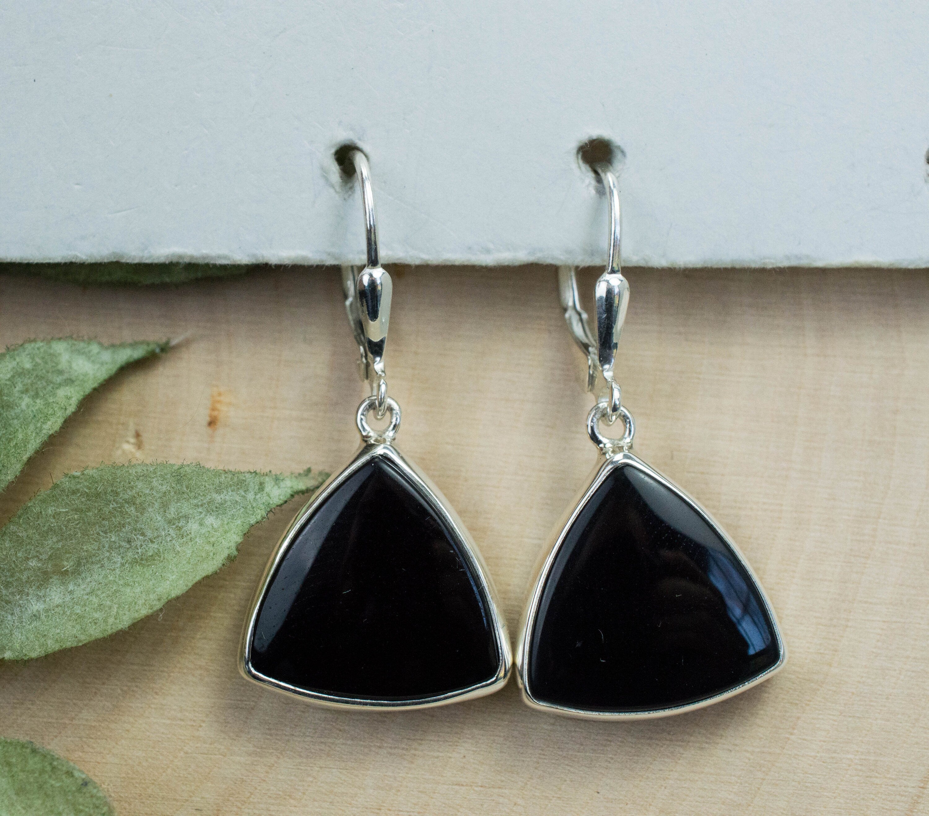 Black Onyx Earrings; Genuine Untreated USA Onyx - Mark Oliver Gems