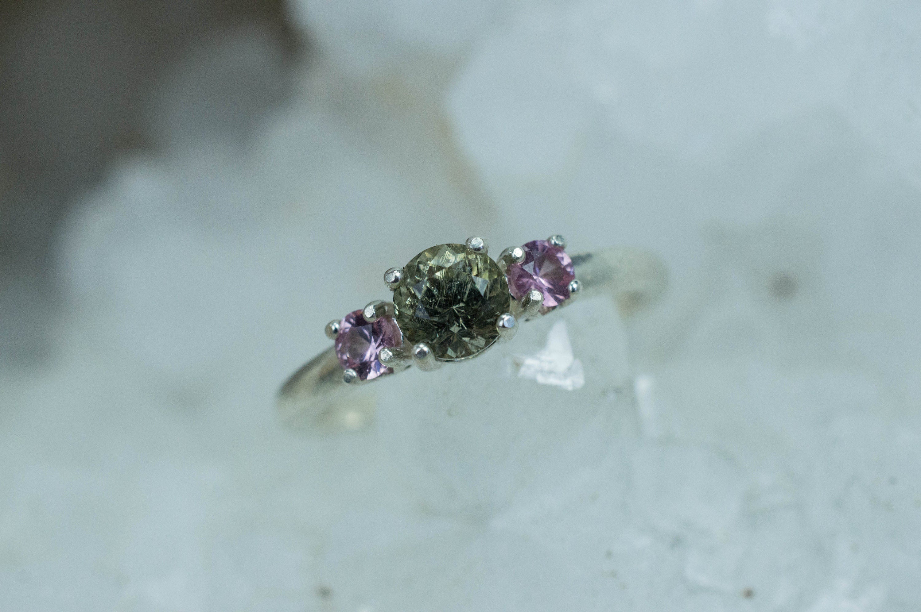 Zoisite and Spinel Ring, Genuine Untreated Pakistan Zoisite and Vietnam Spinel - Mark Oliver Gems