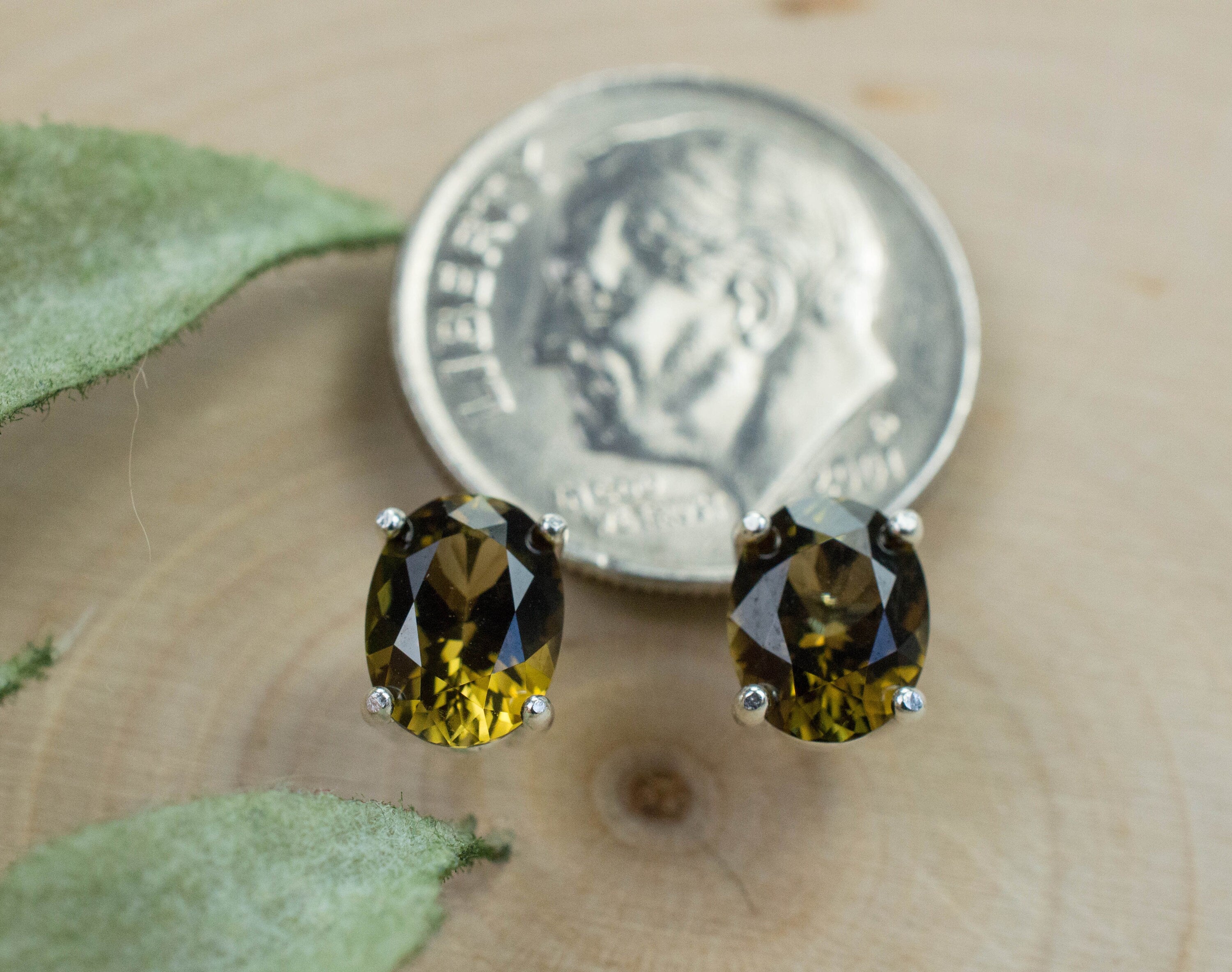 Clinozoisite Earrings, Genuine Untreated Pakistan Clinozoisite; 1.860cts - Mark Oliver Gems