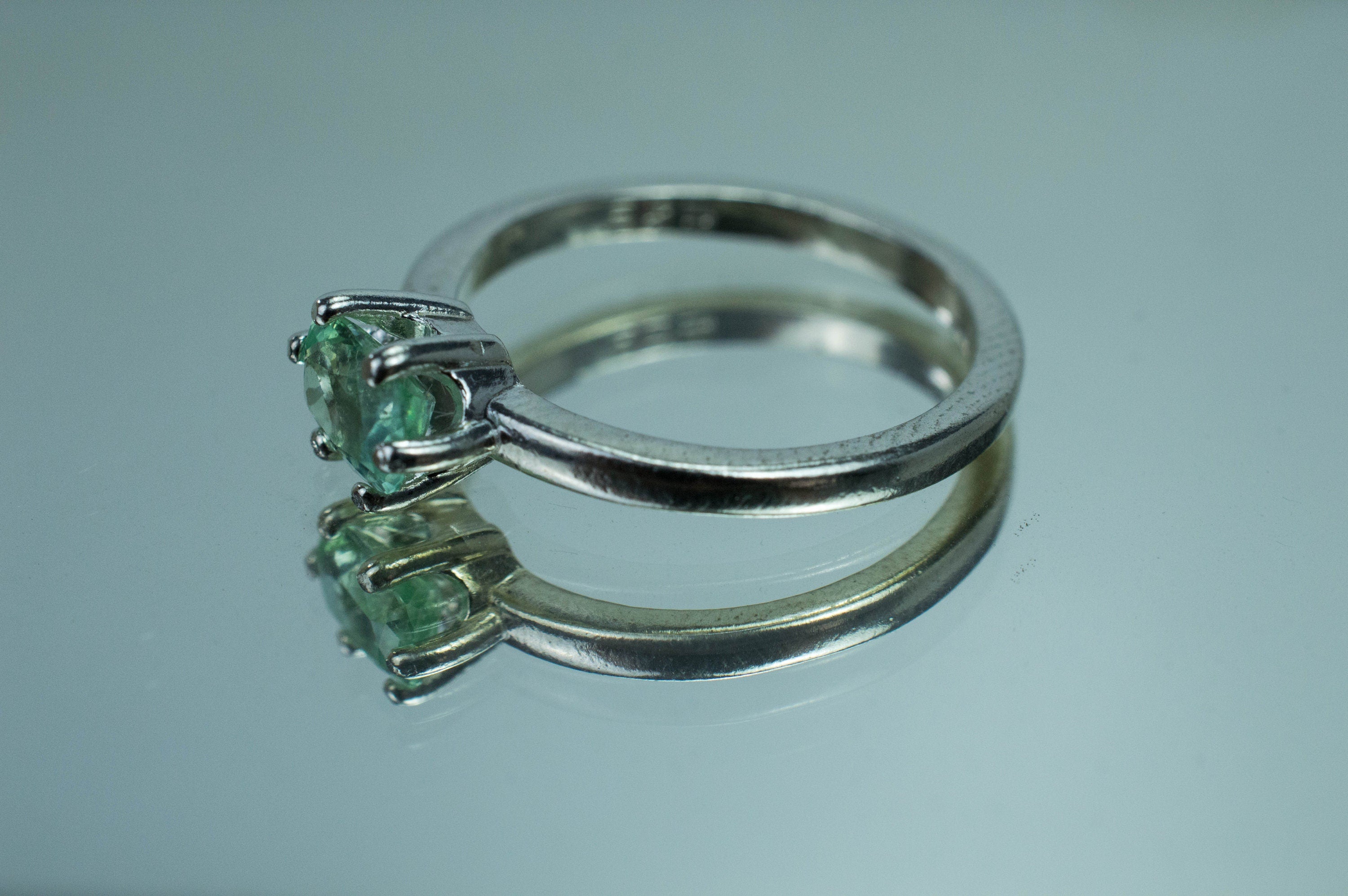 Green Beryl Ring; Genuine Untreated Pakistan Beryl - Mark Oliver Gems