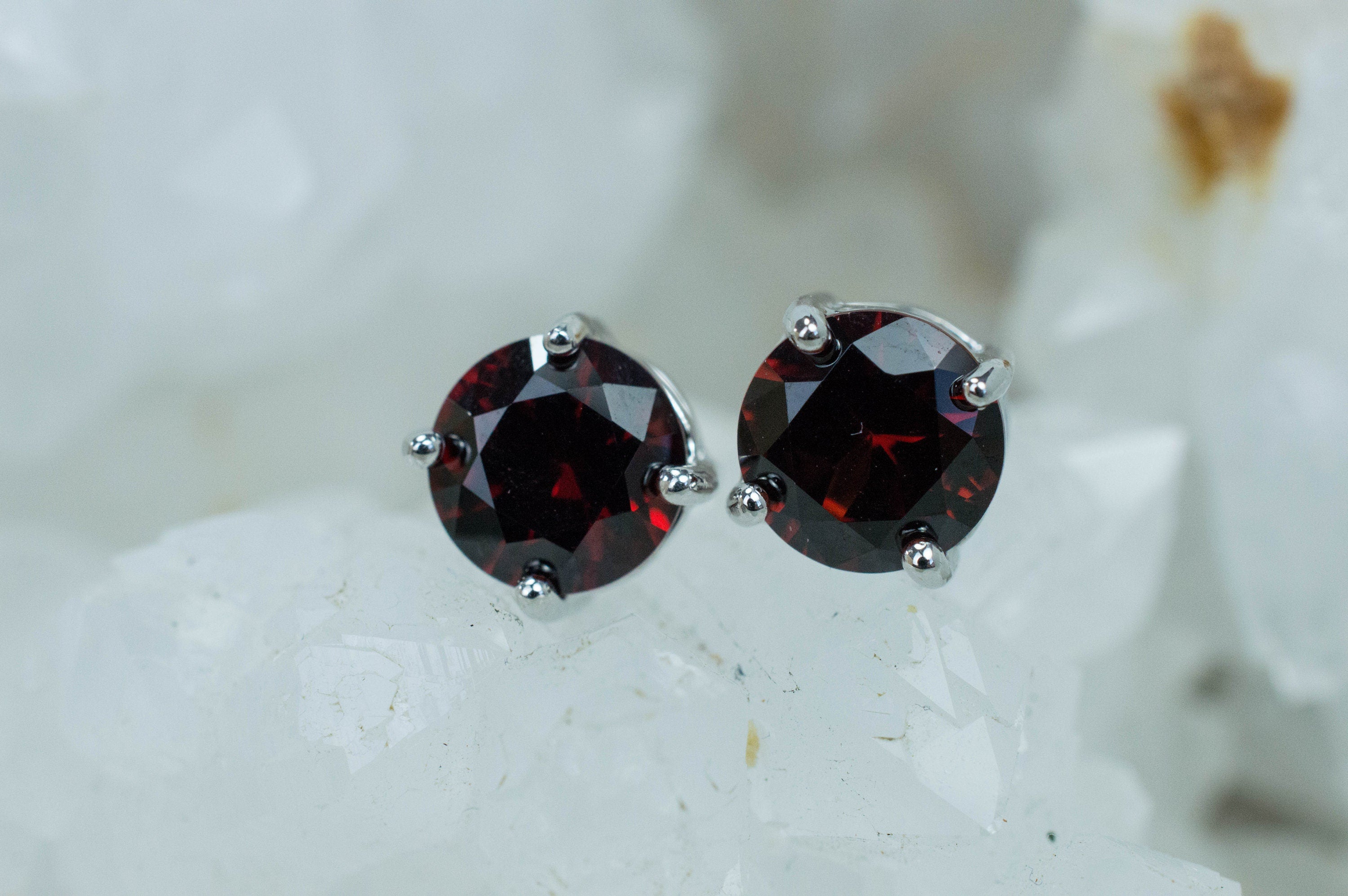 Pyrope Garnet Earrings; Genuine Untreated Madagascar Garnet; 2.715cts - Mark Oliver Gems