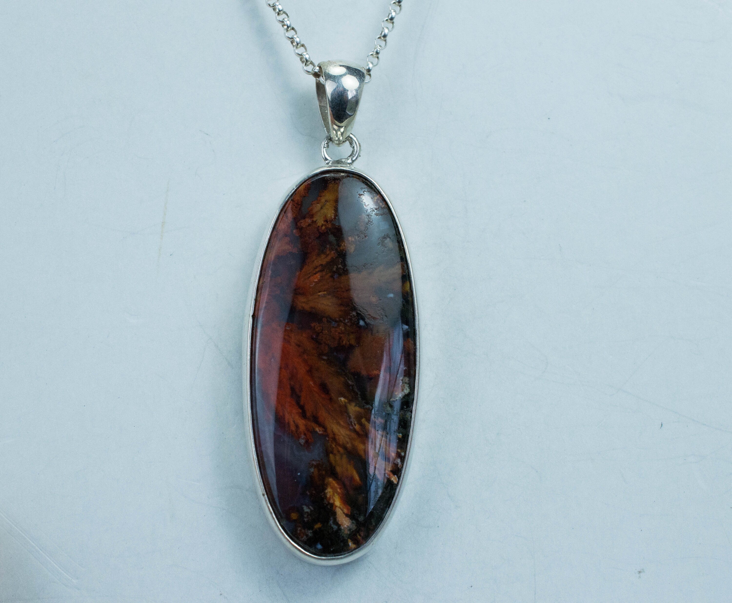 Woodward Ranch Agate Pendant, Genuine Untreated Texas Plume Agate - Mark Oliver Gems