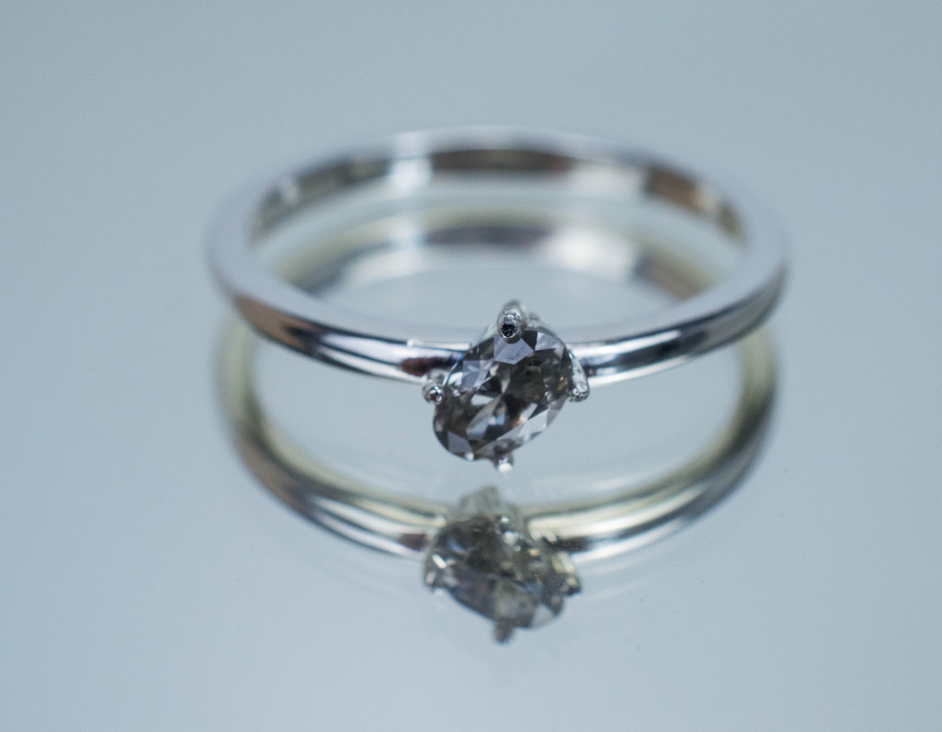 Gray Diamond Ring; Genuine Untreated Canada Diamond - Mark Oliver Gems