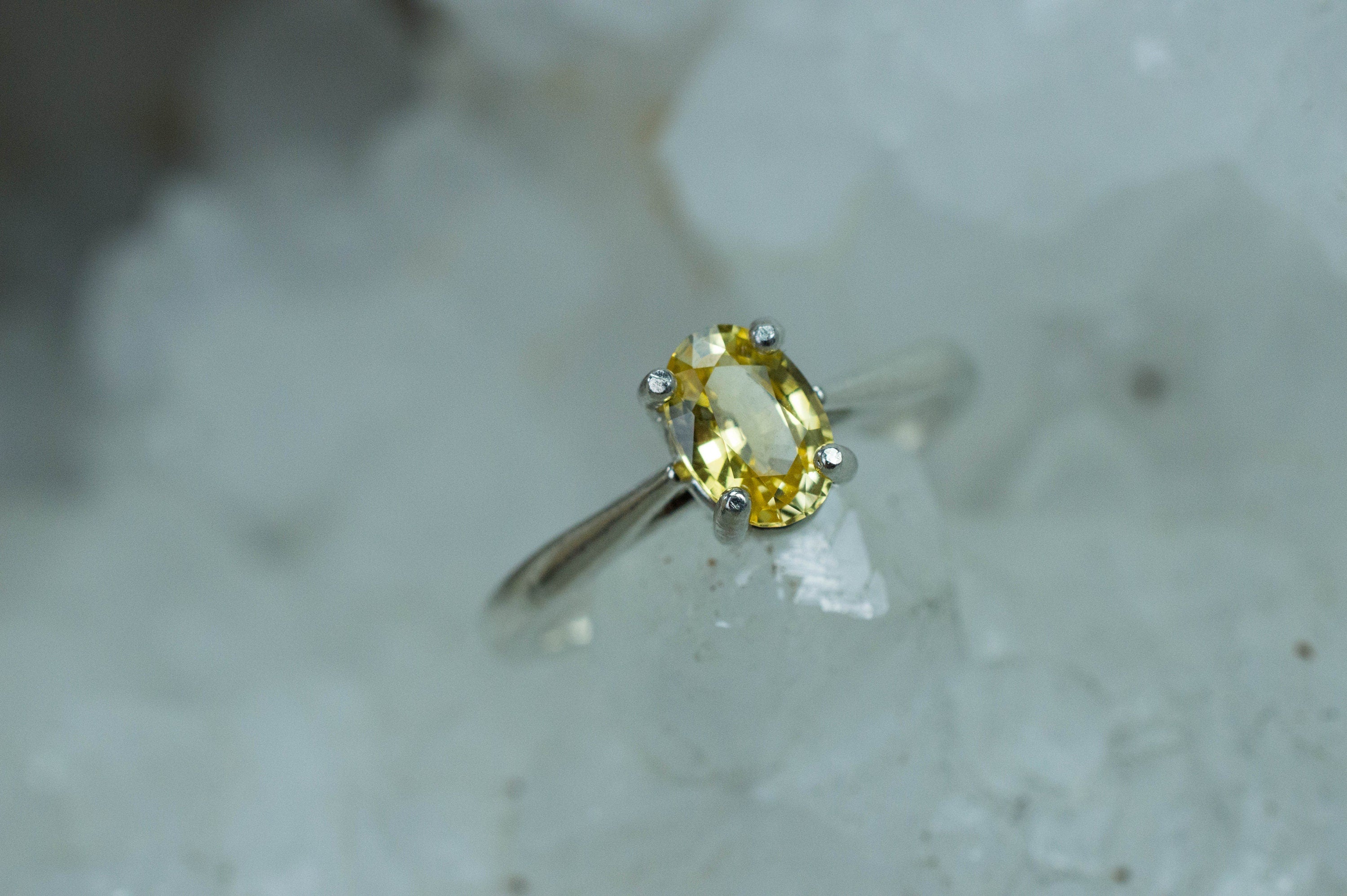 Yellow Sapphire Ring, Genuine Sri Lanka Sapphire - Mark Oliver Gems