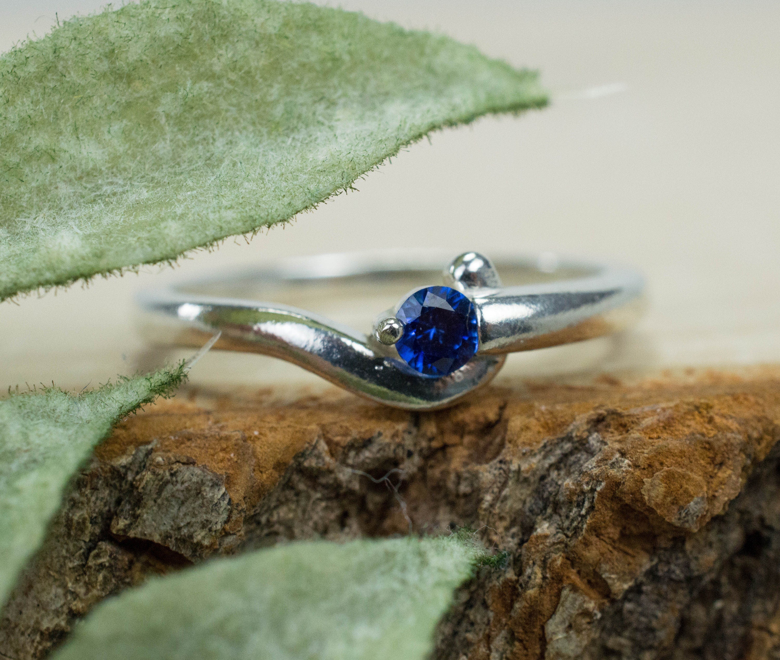 Blue Sapphire Ring, Genuine Untreated Sri Lankan Sapphire; 0.110cts - Mark Oliver Gems