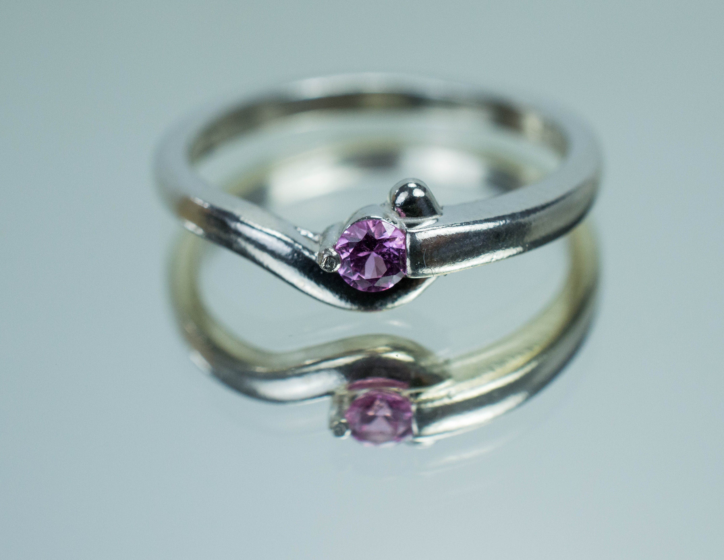 Pink Sapphire Ring, Genuine Untreated Sri Lanka Sapphire; 0.110cts - Mark Oliver Gems