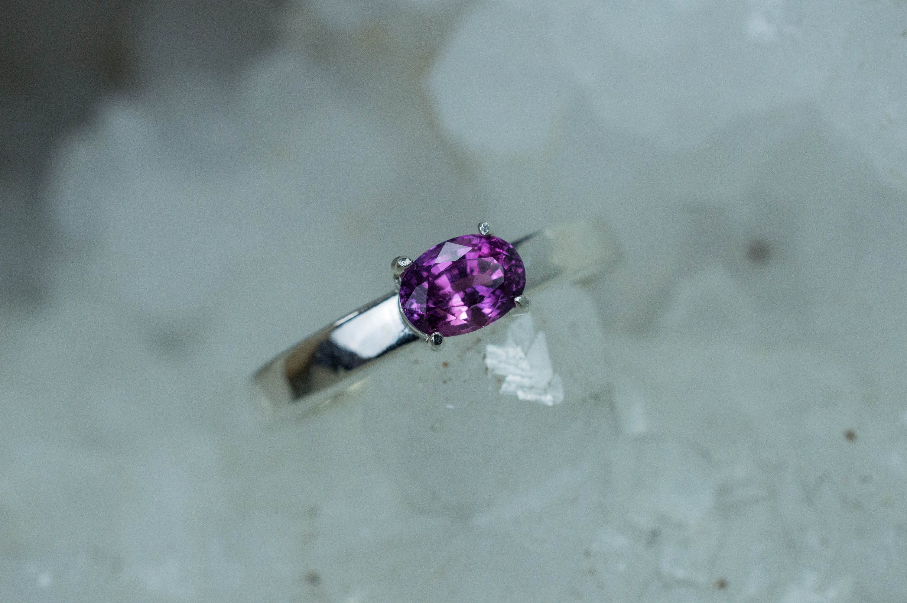 Pink Sapphire Ring, Genuine Sri Lanka Sapphire; 0.775cts - Mark Oliver Gems