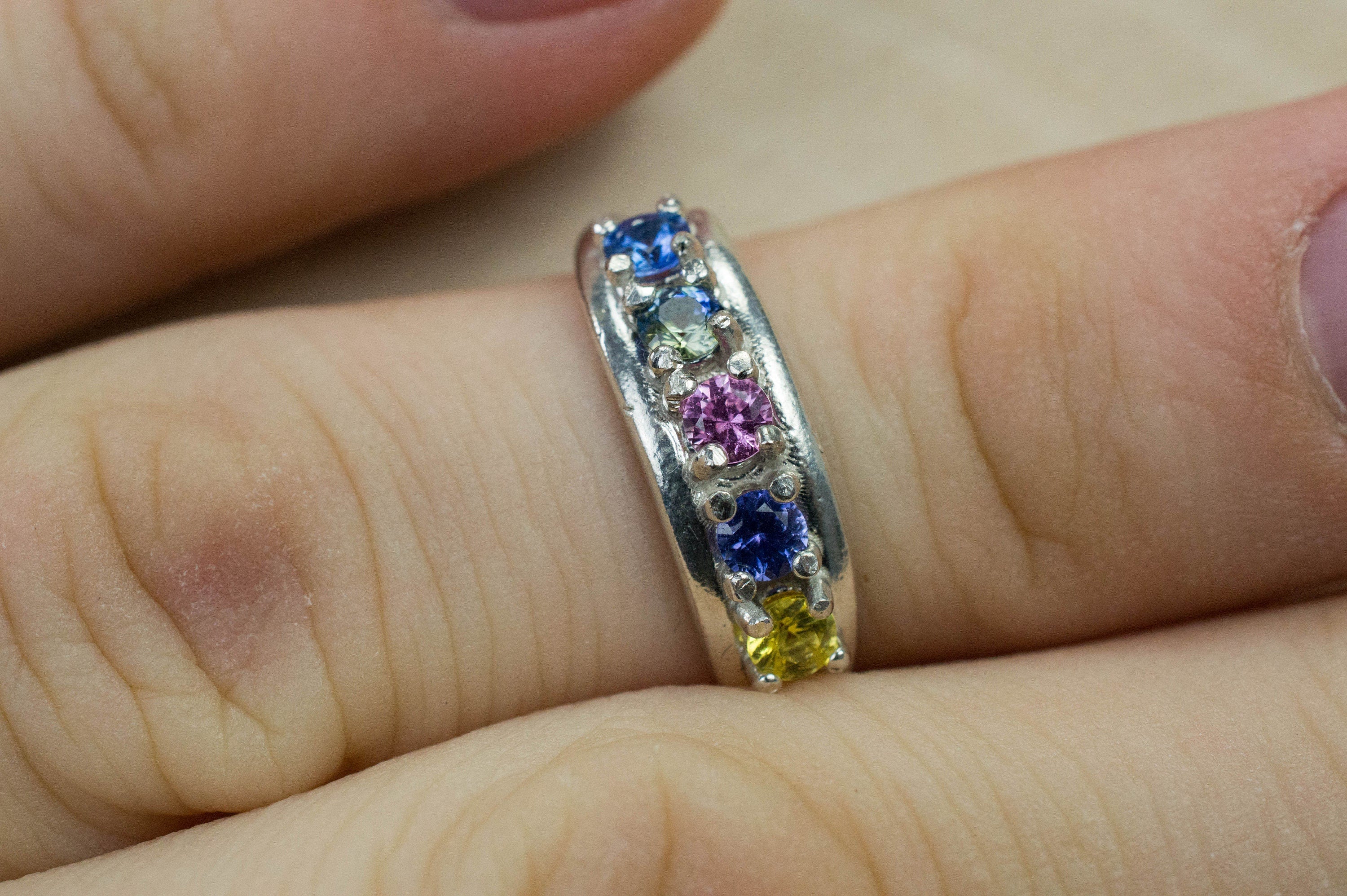 Sapphire Ring, Genuine Untreated Sri Lanka Sapphires - Mark Oliver Gems