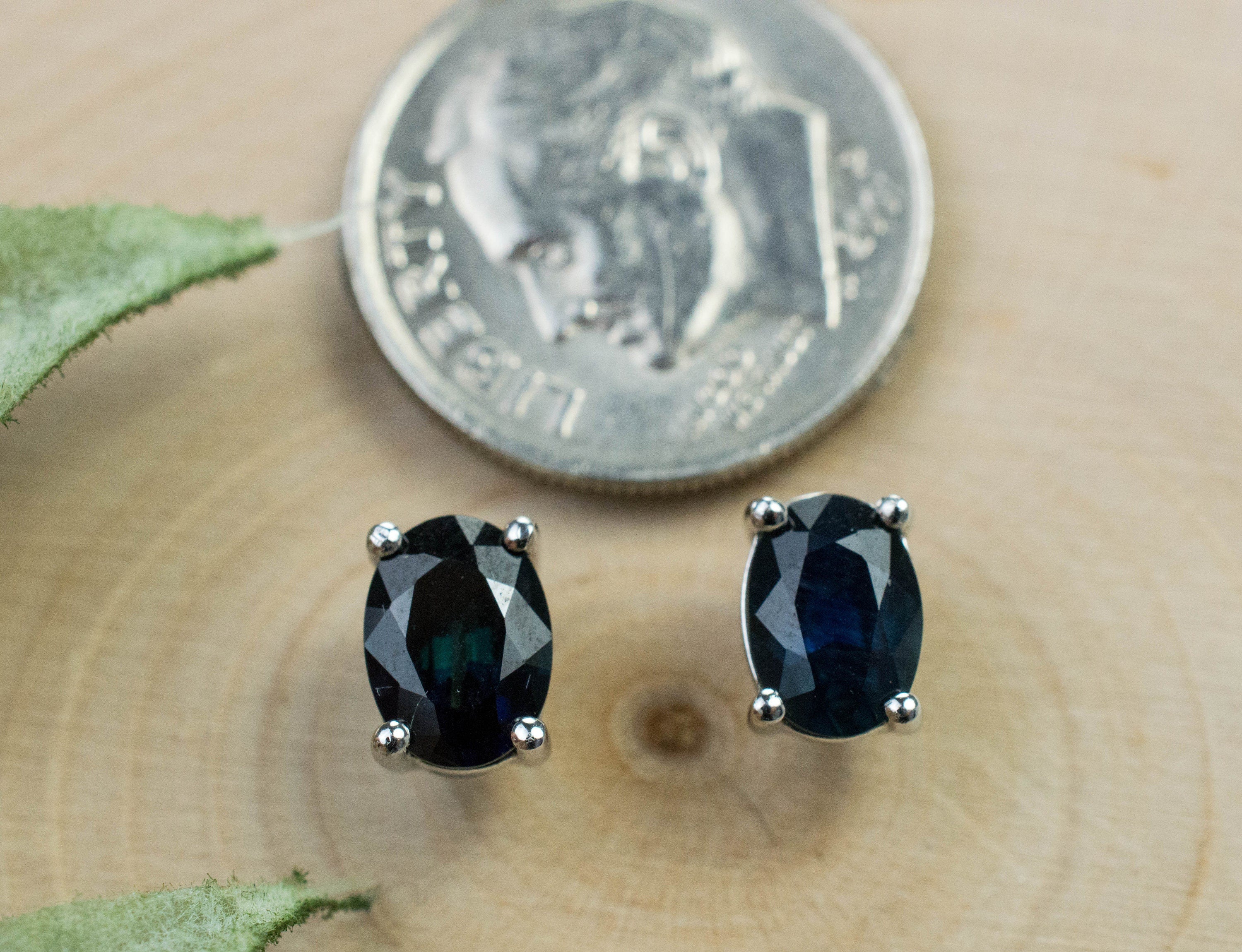 Blue Sapphire Earrings, Genuine Thailand Sapphire; 1.665cts - Mark Oliver Gems