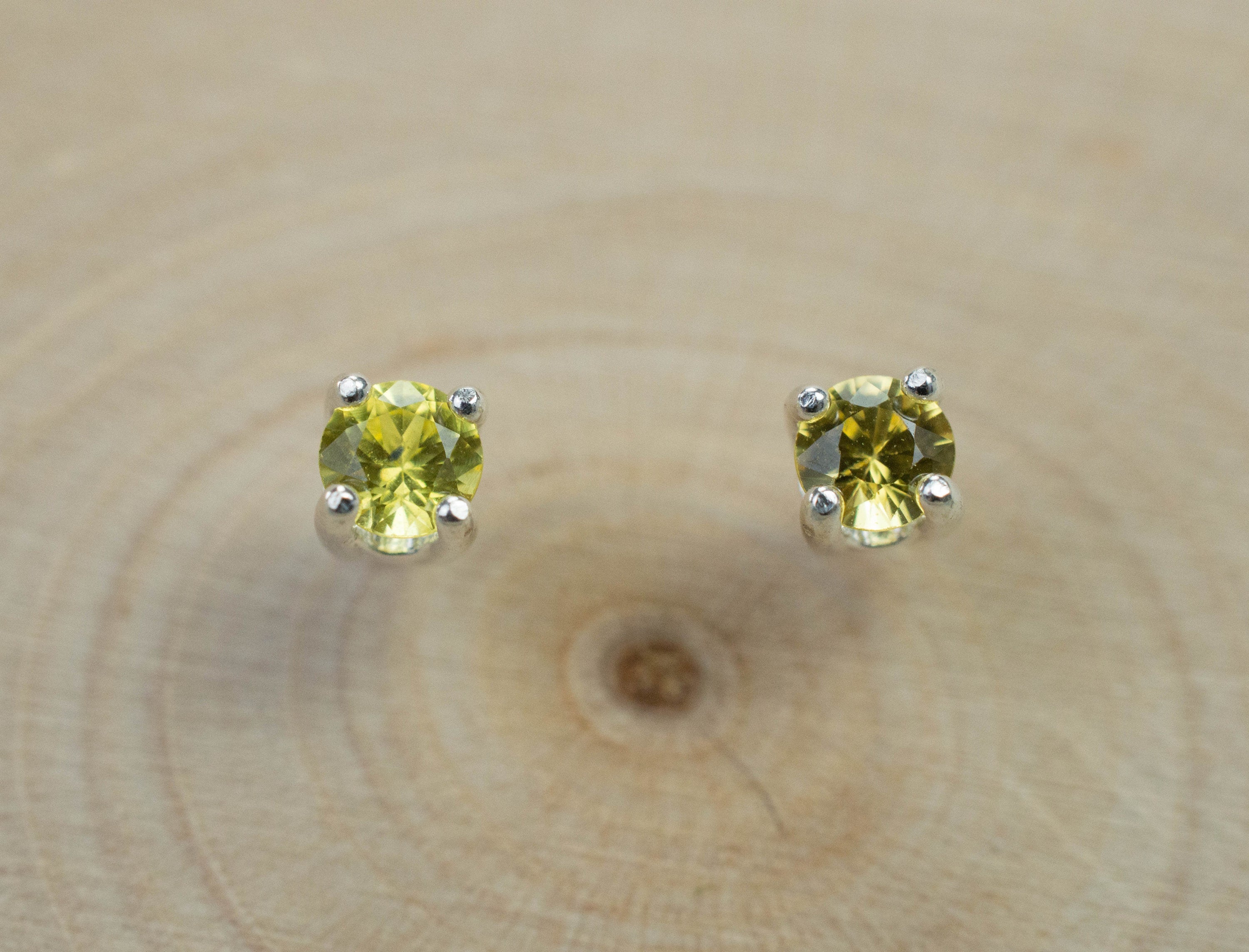 Yellow Sapphire Earrings; Genuine Thailand Sapphire; 0.345cts - Mark Oliver Gems