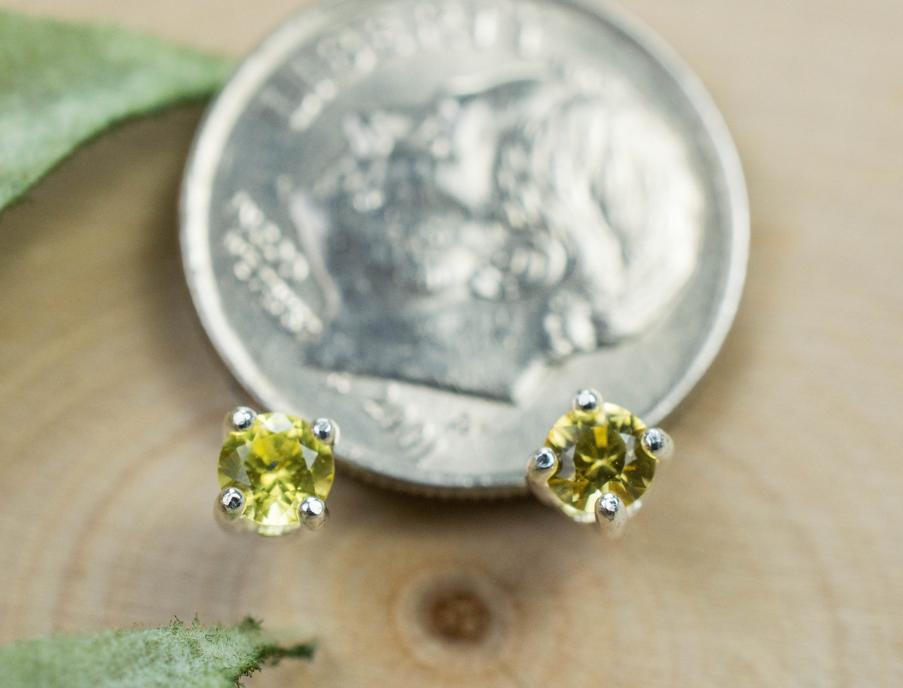 Yellow Sapphire Earrings; Genuine Thailand Sapphire; 0.345cts - Mark Oliver Gems