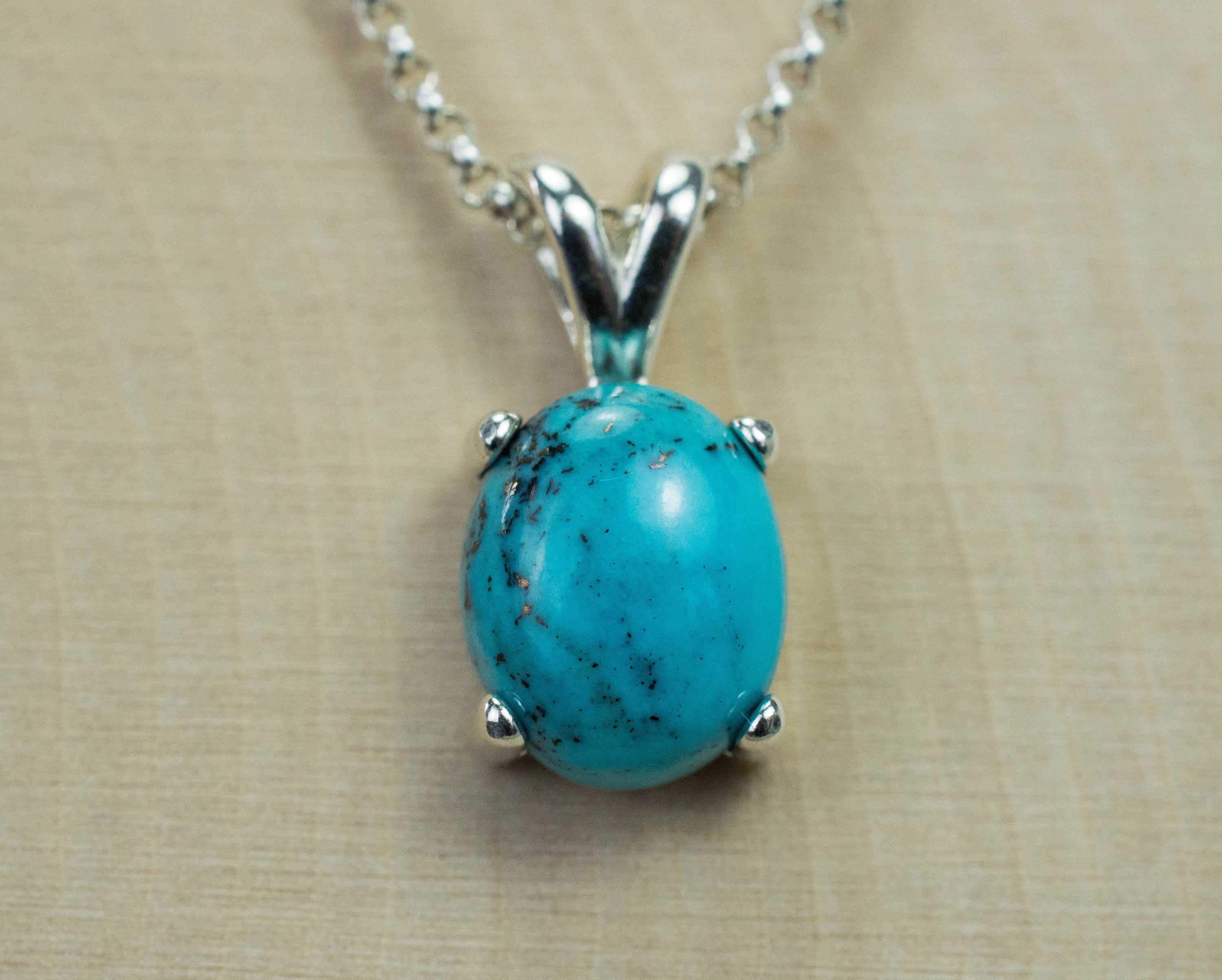 Turquoise Pendant, Genuine Untreated Tibet Turquoise - Mark Oliver Gems