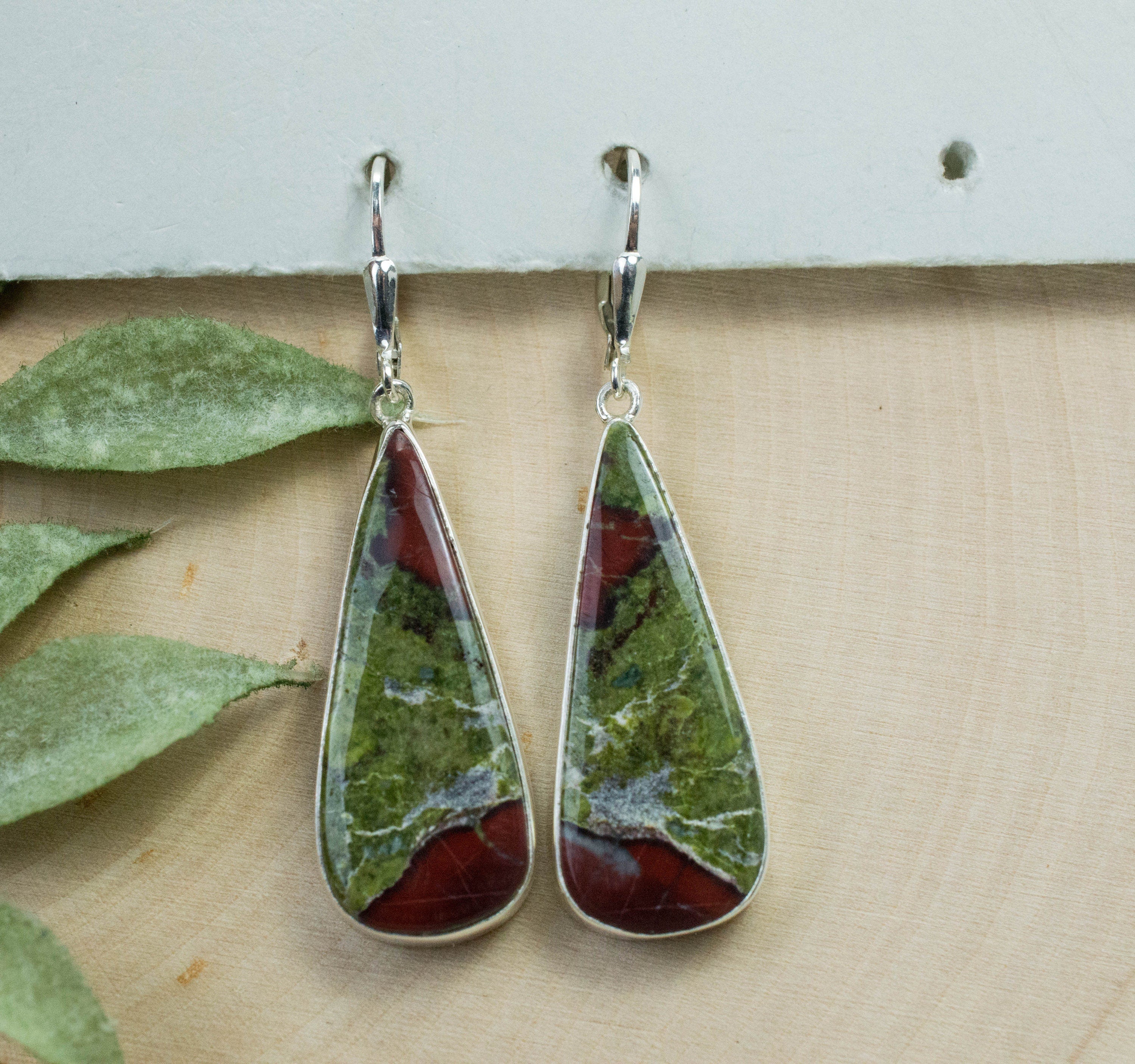 Jasper Earrings; Natural Untreated Australian Dragon Blood Jasper - Mark Oliver Gems