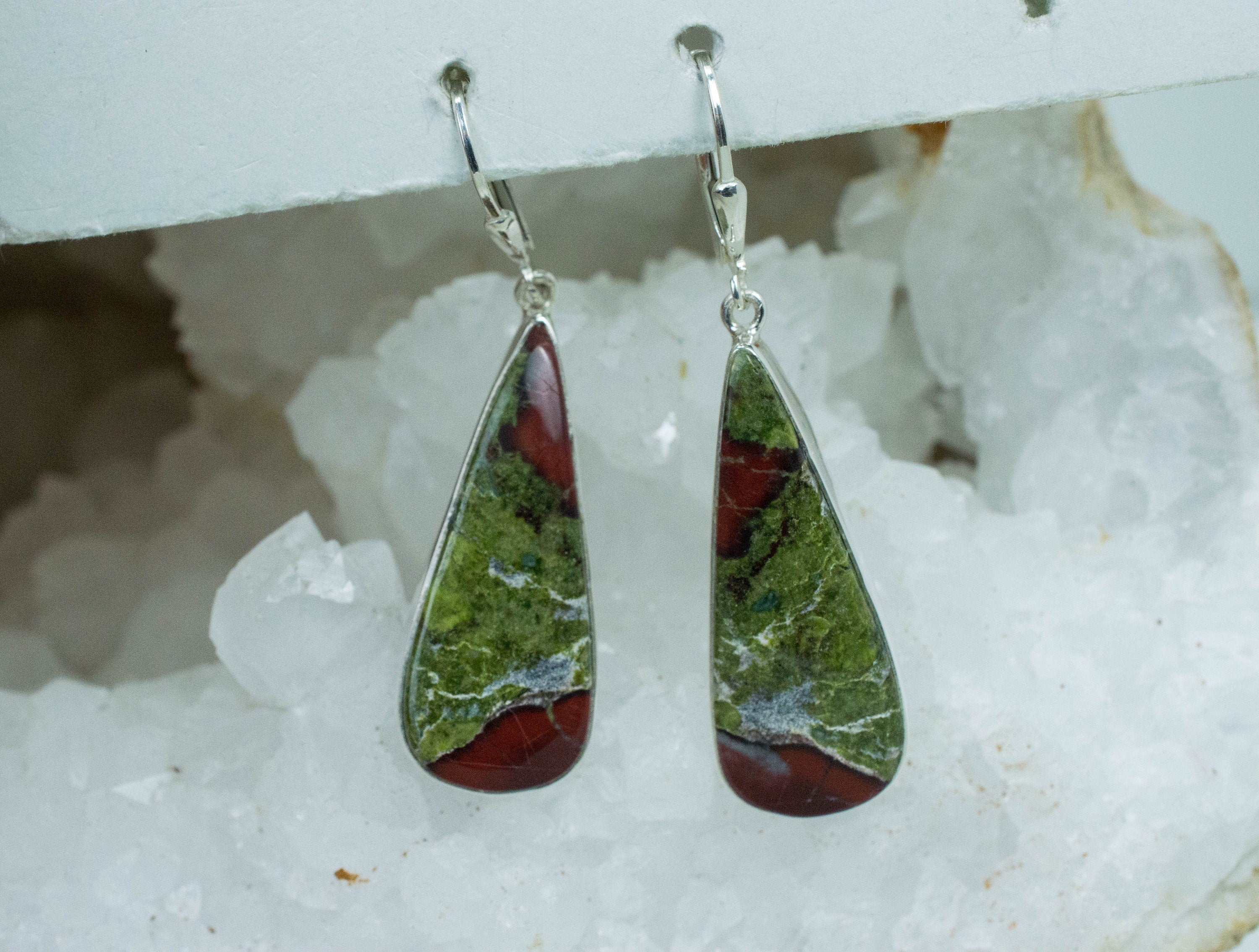 Jasper Earrings; Natural Untreated Australian Dragon Blood Jasper - Mark Oliver Gems