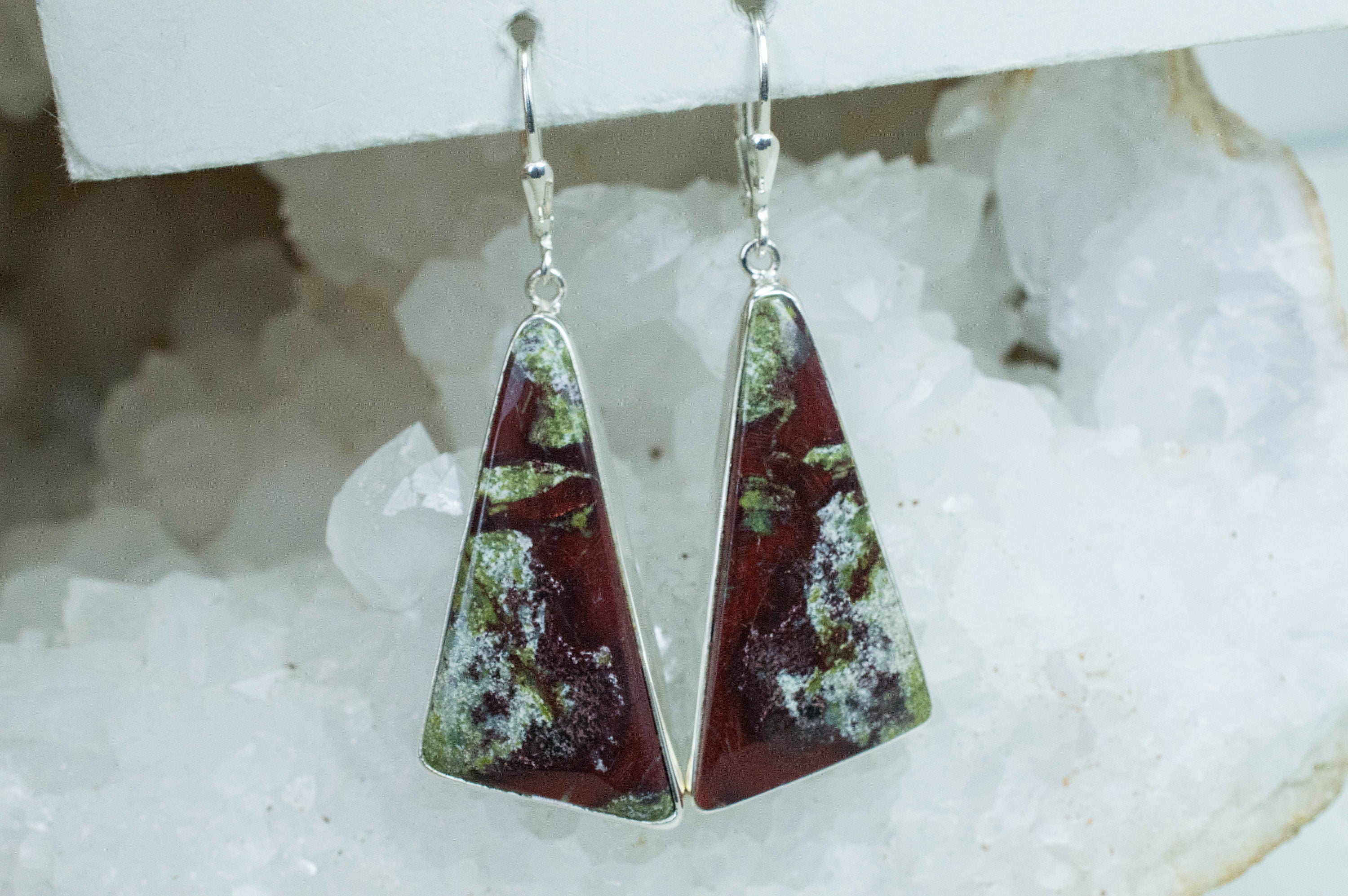 Jasper Earrings; Genuine Untreated Australia Dragon Blood Jasper - Mark Oliver Gems