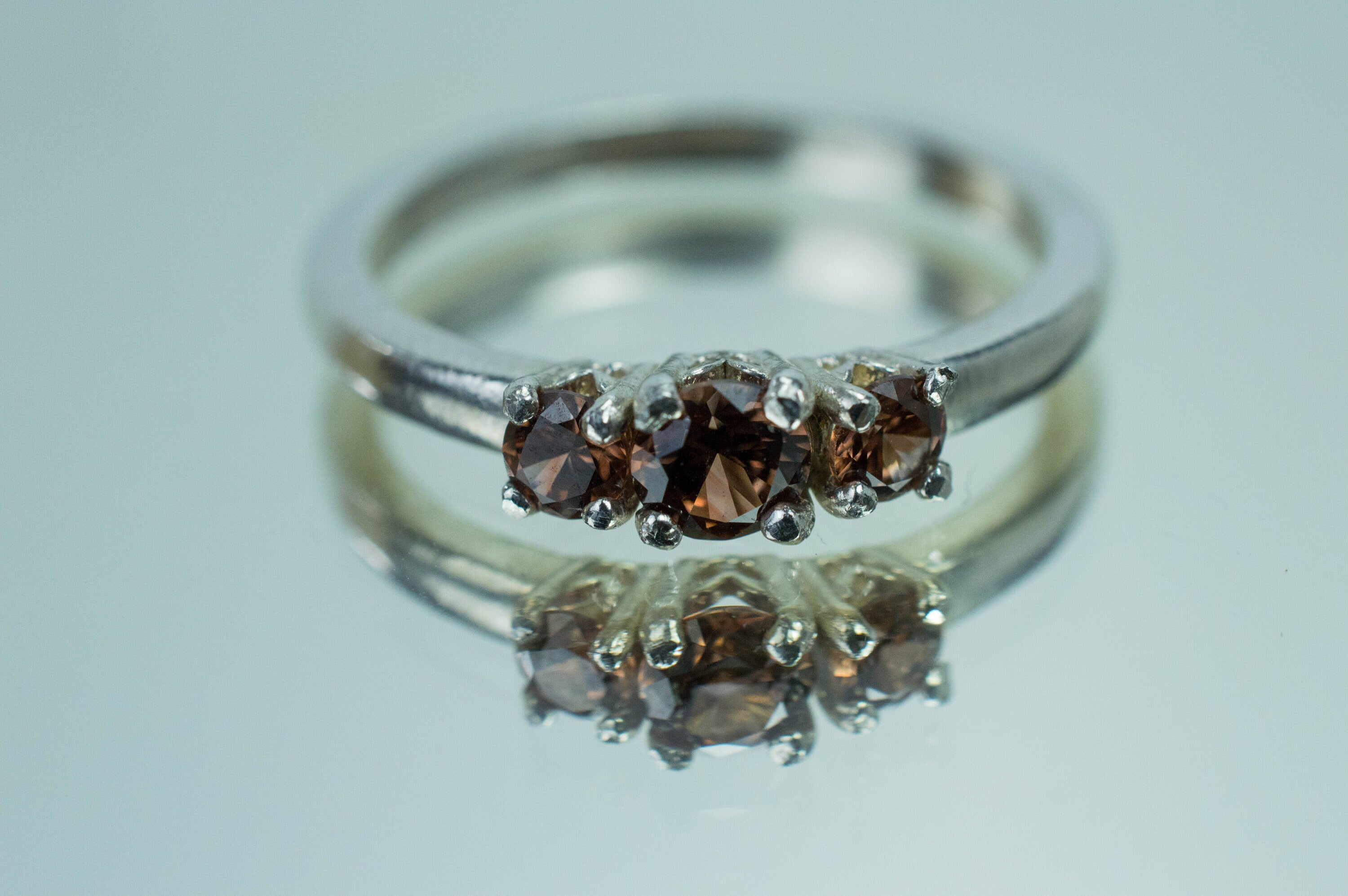 Zircon Ring; Genuine Untreated Tanzania Cognac Zircons - Mark Oliver Gems