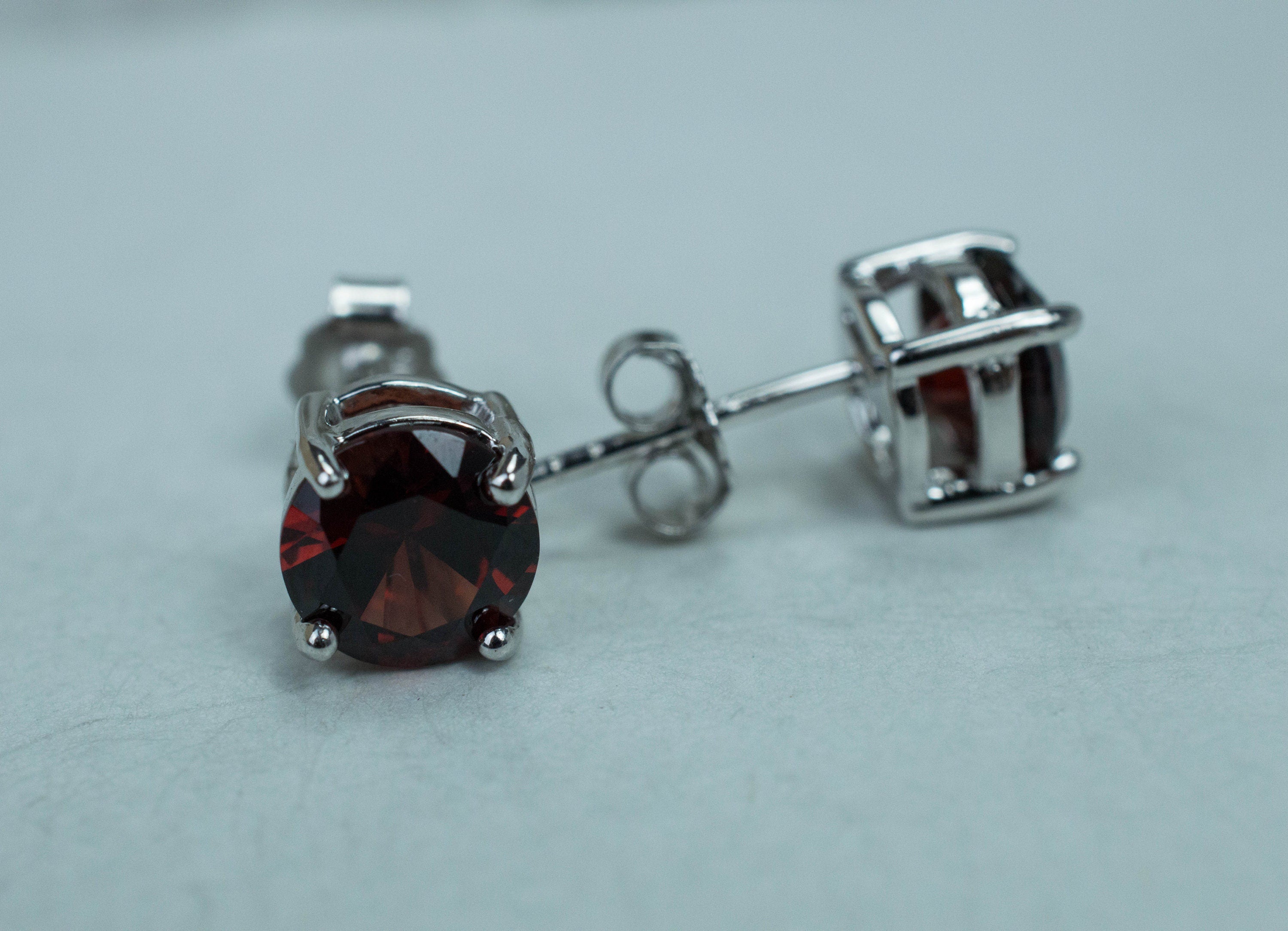 Pyrope Garnet Earrings; Genuine Untreated Madagascar Garnet; 2.715cts - Mark Oliver Gems