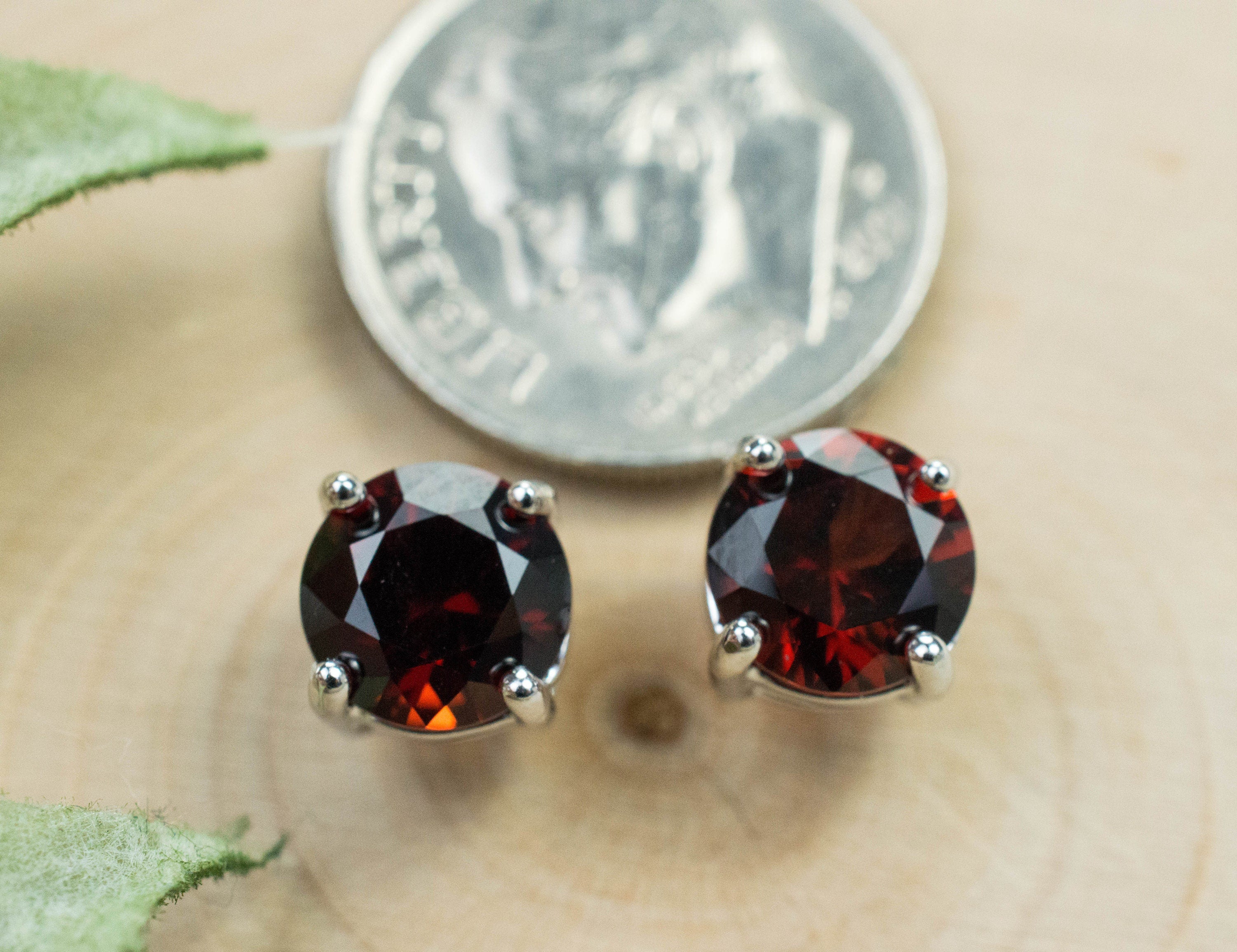 Pyrope Garnet Earrings; Genuine Untreated Madagascar Garnet; 2.715cts - Mark Oliver Gems