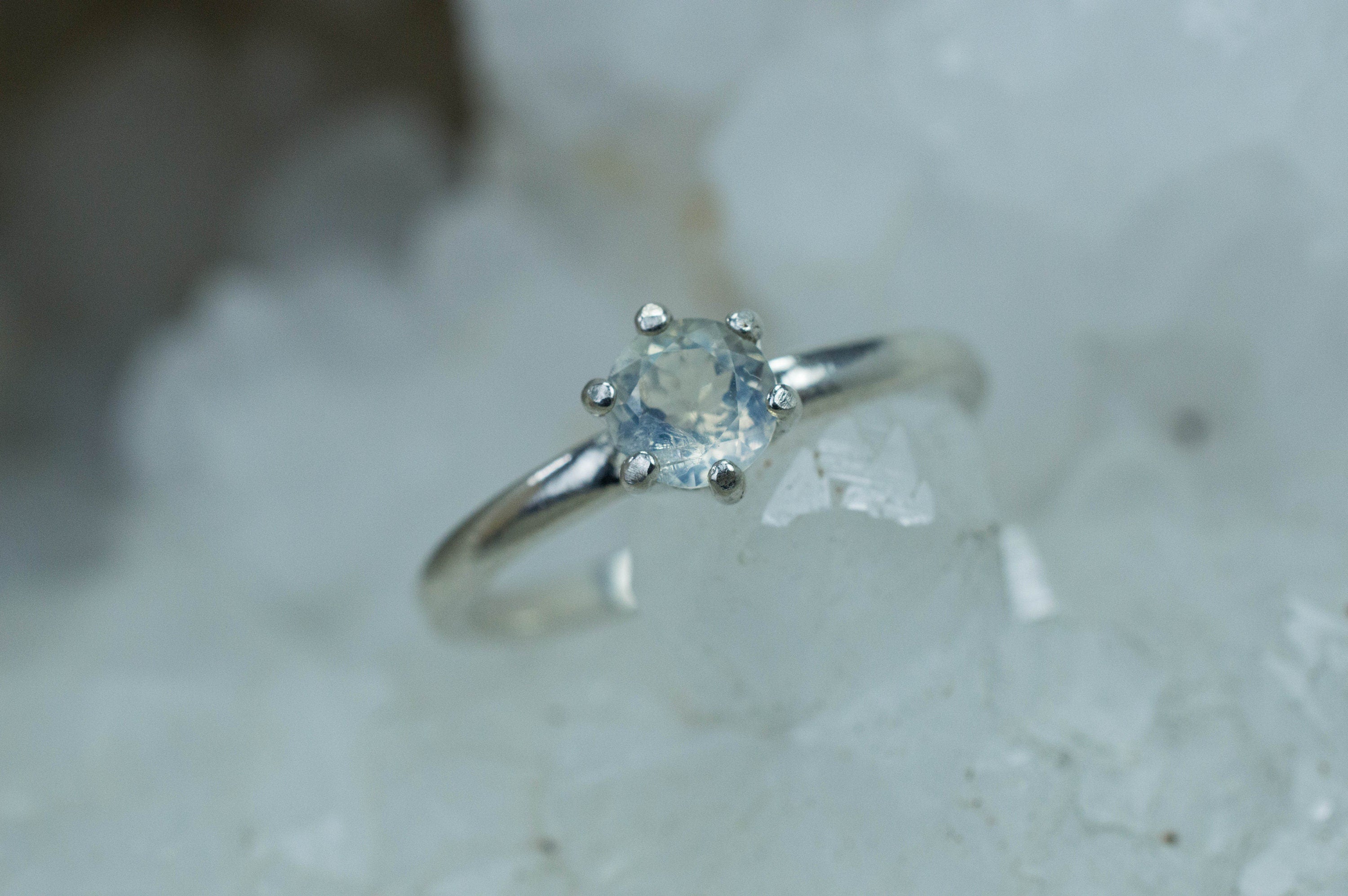 Rainbow Moonstone Ring, Natural Untreated India Moonstone - Mark Oliver Gems