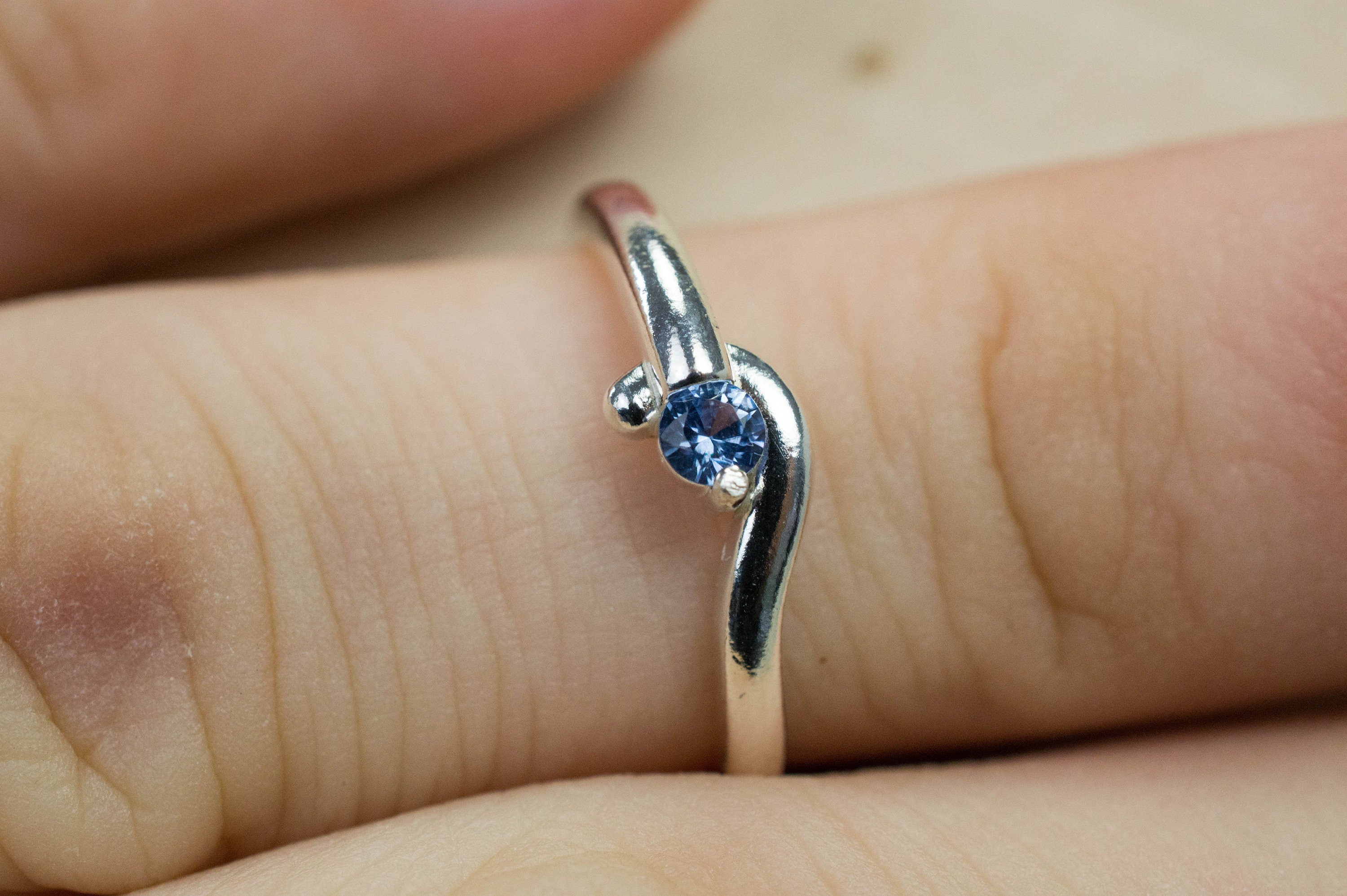 Blue Sapphire Ring, Genuine Untreated Sri Lankan Sapphire; 0.155cts - Mark Oliver Gems