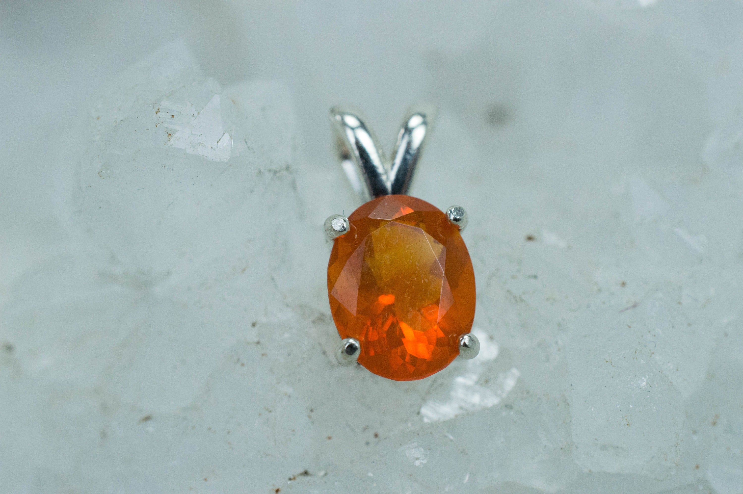 Fire Opal Pendant, Genuine Untreated Mexican Opal; 1.400cts - Mark Oliver Gems