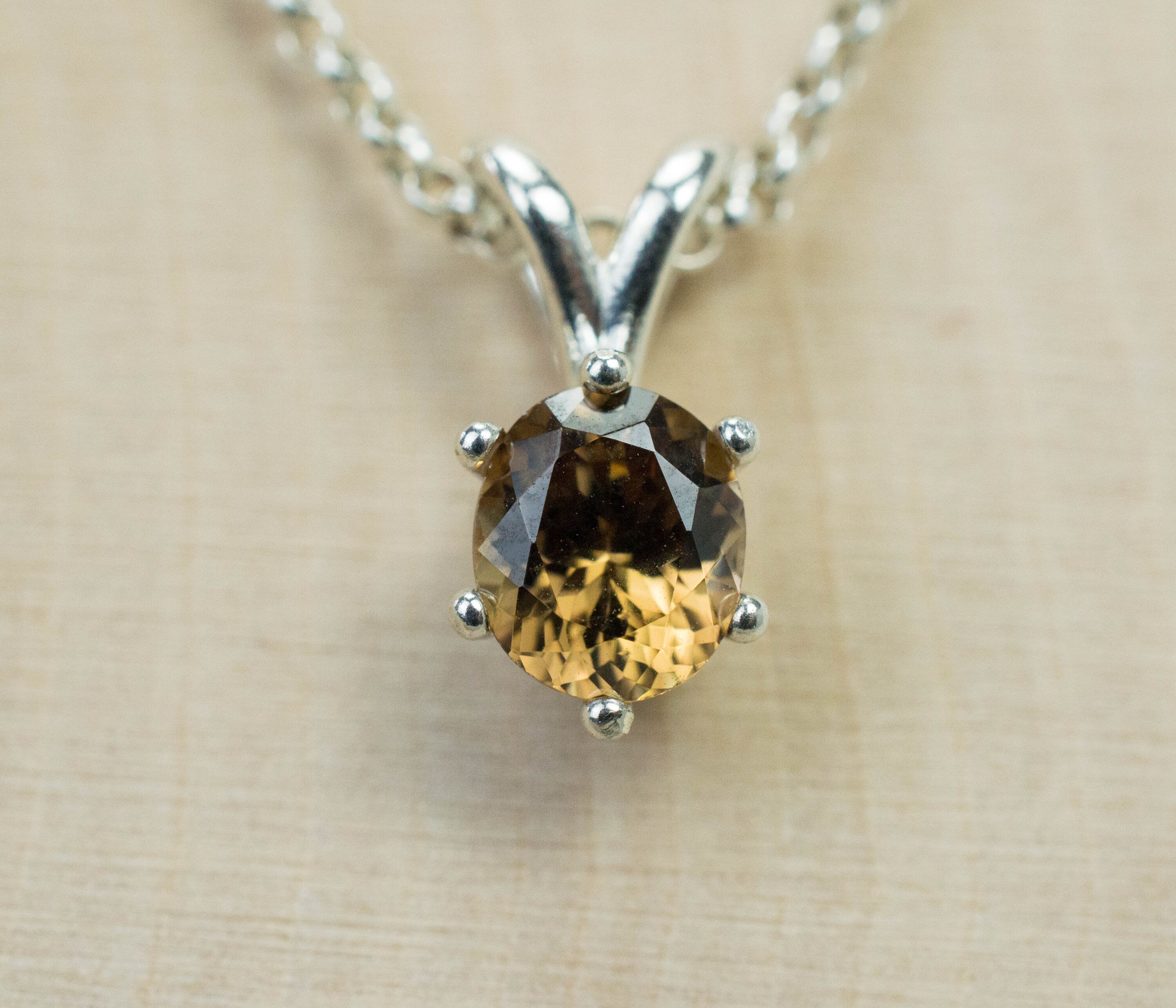 Zircon Pendant, Genuine Untreated Tanzanian Champagne Zircon - Mark Oliver Gems