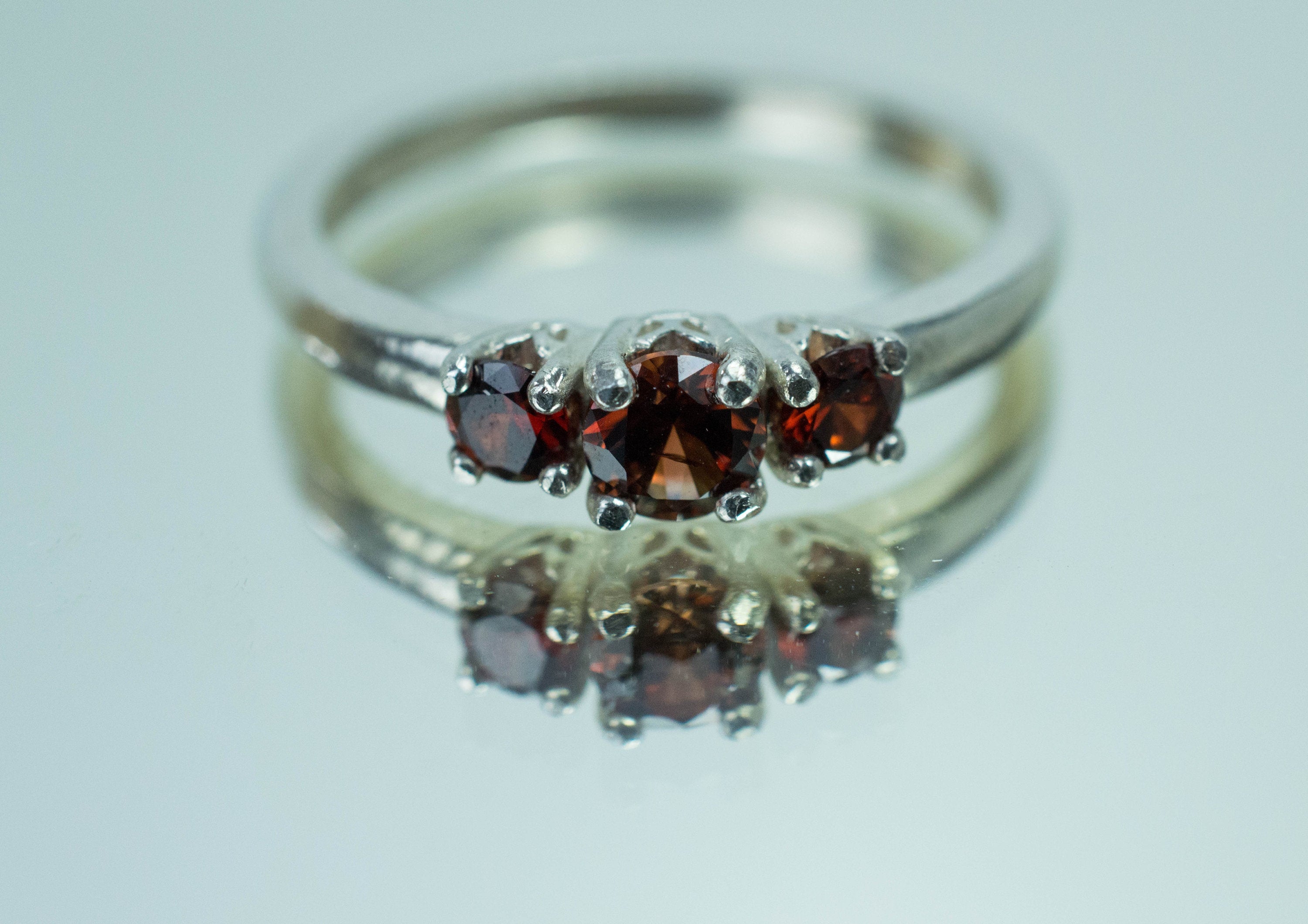 Zircon Ring; Genuine Untreated Tanzania Cognac Zircon Set - Mark Oliver Gems