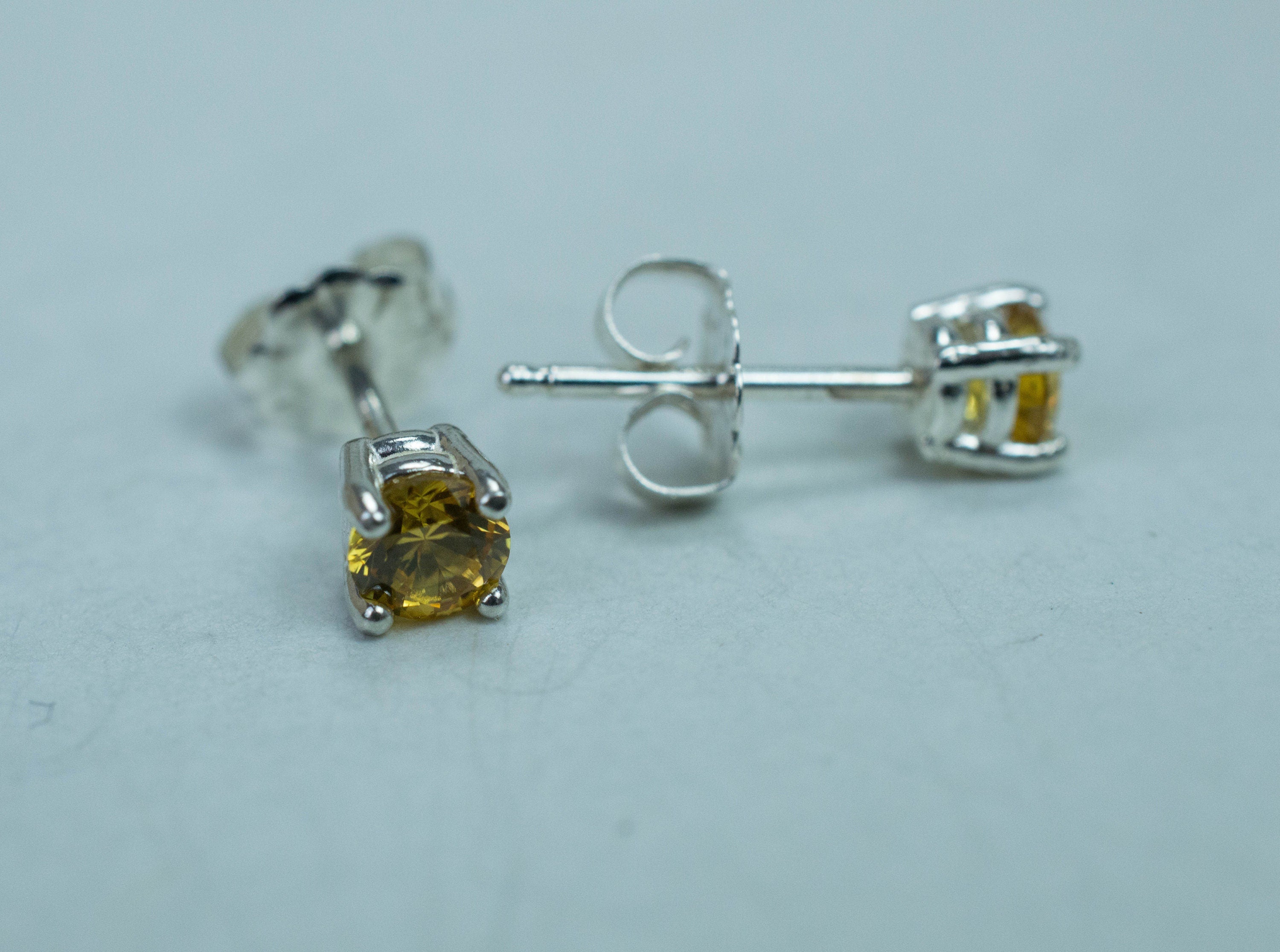 Yellow Zircon Earrings; Genuine Untreated Tanzania Zircon; 0.710cts - Mark Oliver Gems