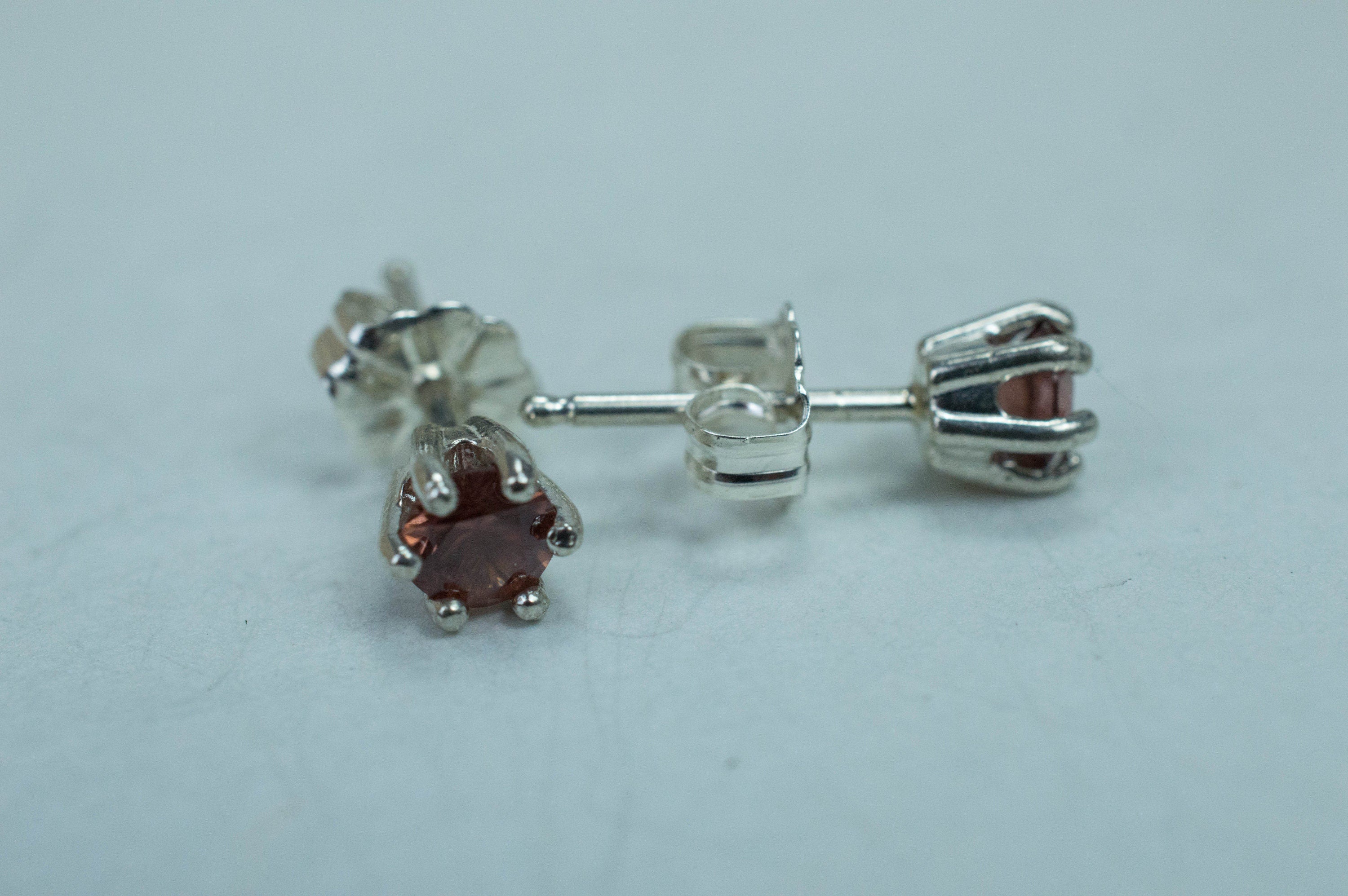 Rose Zircon Earrings; Genuine Untreated Tanzania Pink Zircon; 0.715cts - Mark Oliver Gems