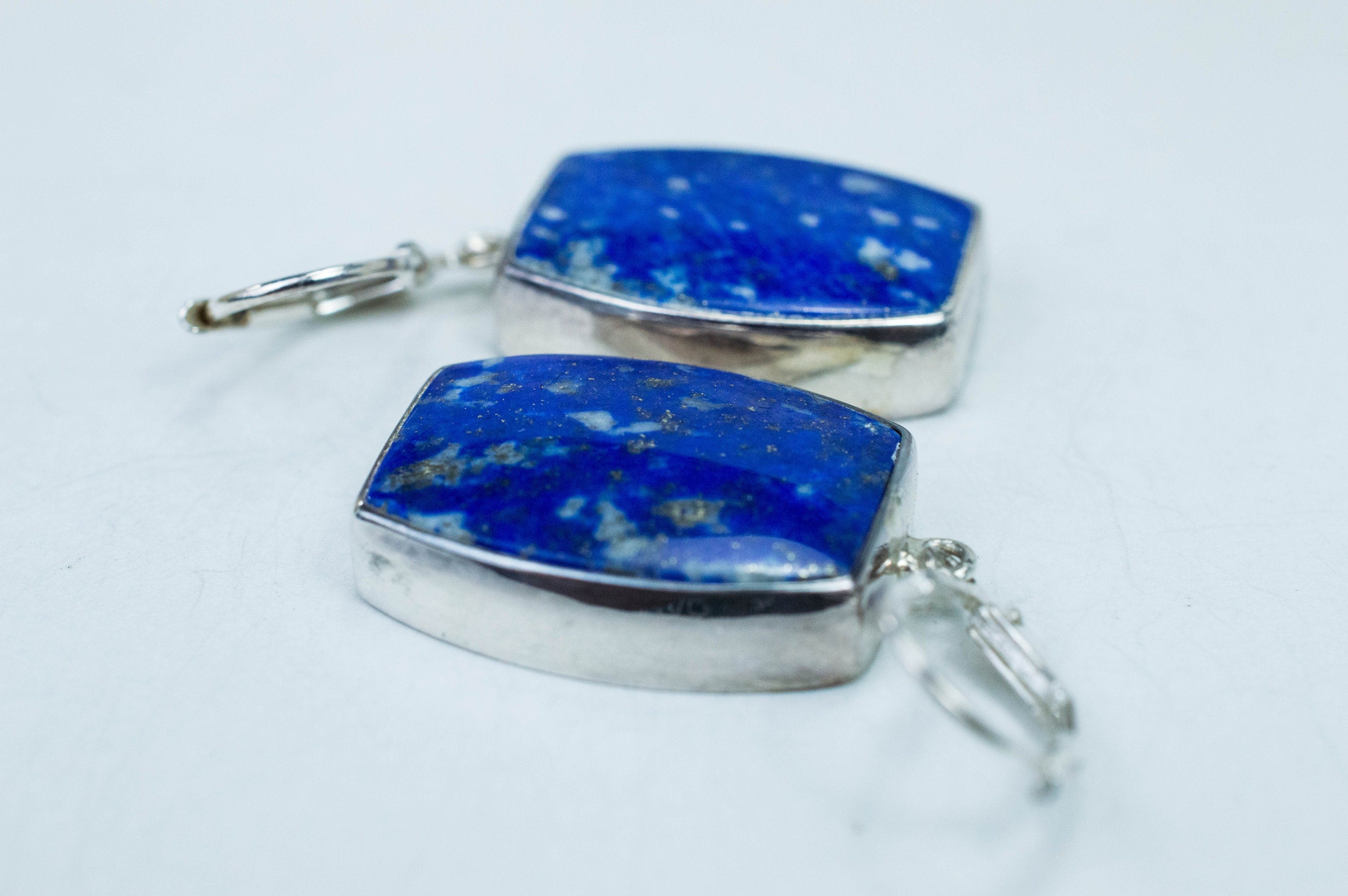 Lapis Lazuli Earrings, Genuine Untreated Afghanistan Lapis - Mark Oliver Gems