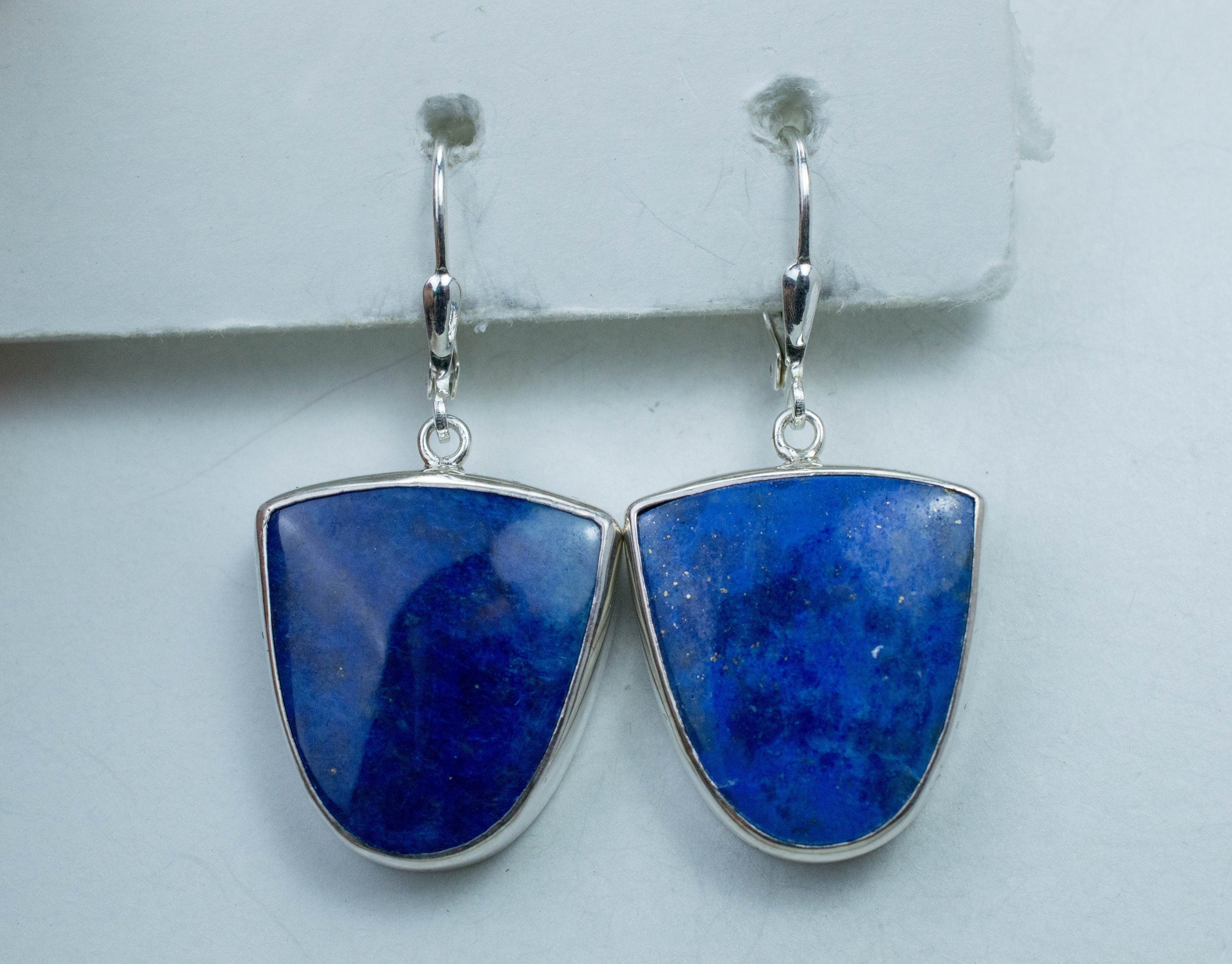 Lapis Lazuli Earrings, Natural Untreated Afghanistan Lapis - Mark Oliver Gems