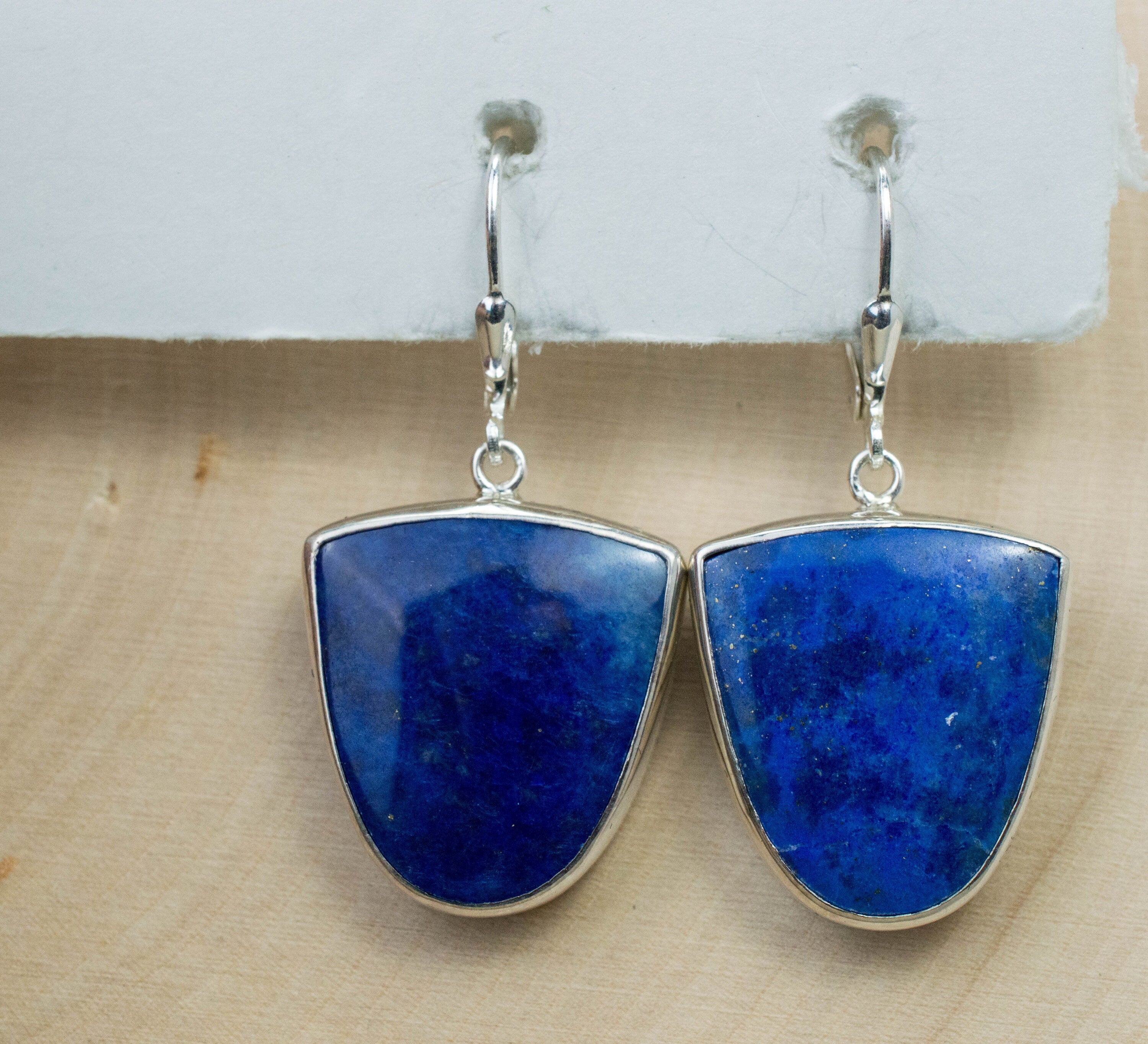 Lapis Lazuli Earrings, Natural Untreated Afghanistan Lapis - Mark Oliver Gems