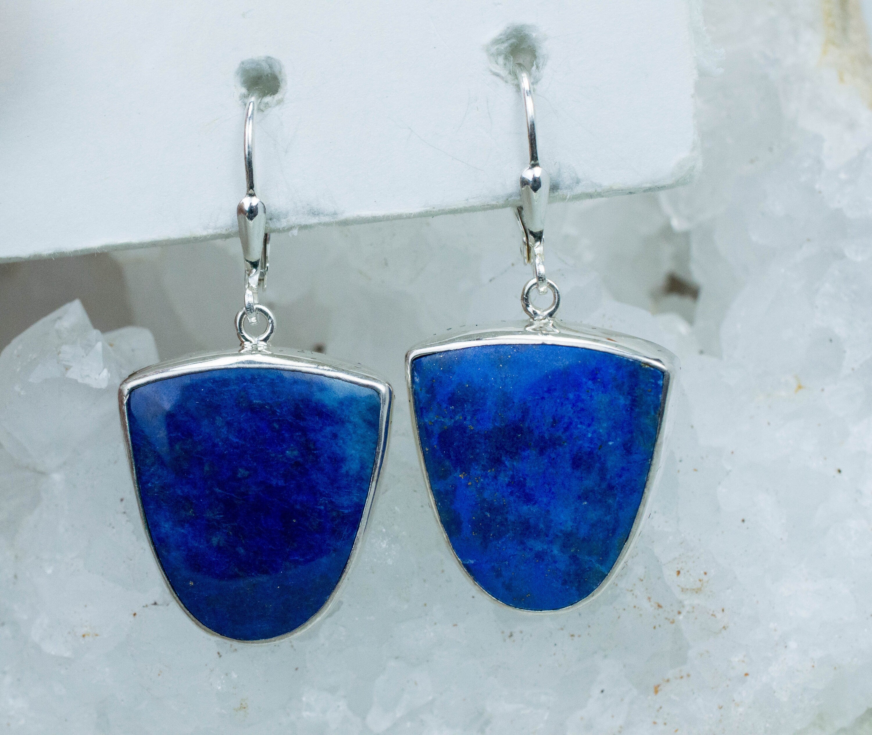Lapis Lazuli Earrings, Natural Untreated Afghanistan Lapis - Mark Oliver Gems