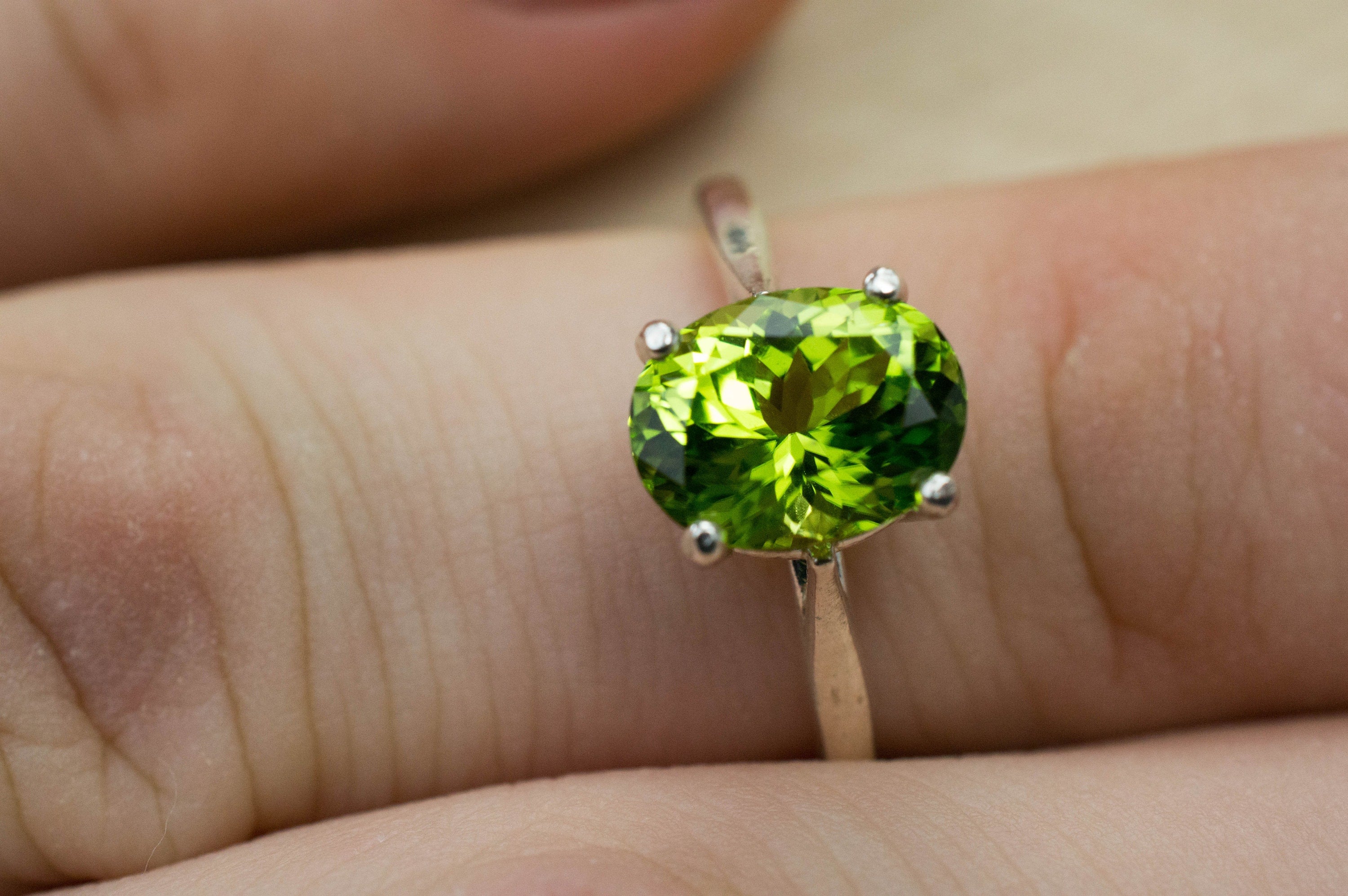 Peridot Ring, Genuine Untreated Pakistan Peridot - Mark Oliver Gems