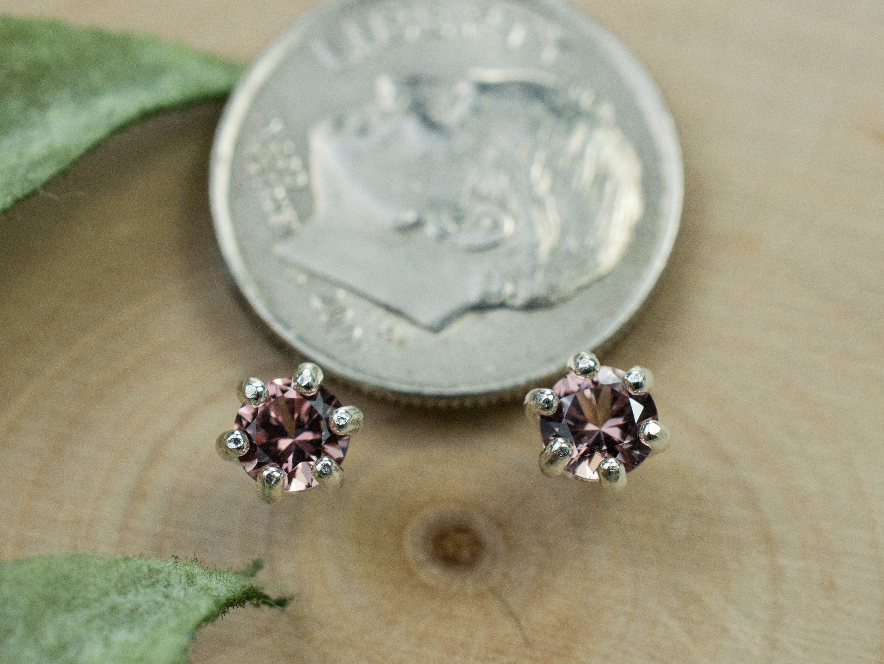 Tunduru Garnet Earrings; Genuine Untreated Tanzanian Garnet; 0.530cts - Mark Oliver Gems