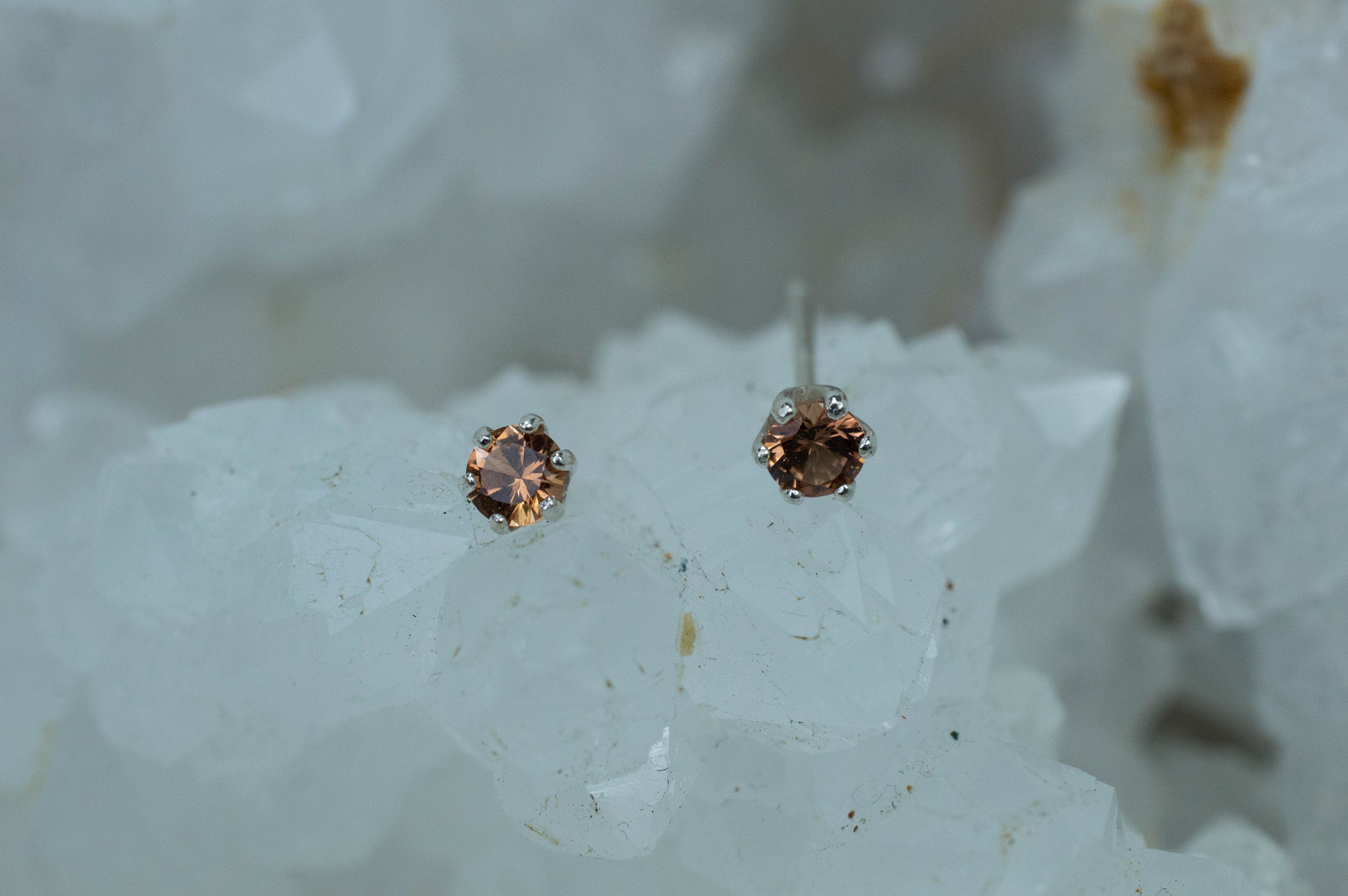 Cinnamon Garnet Earrings; Genuine Untreated Tanzania Garnet; 0.235cts - Mark Oliver Gems