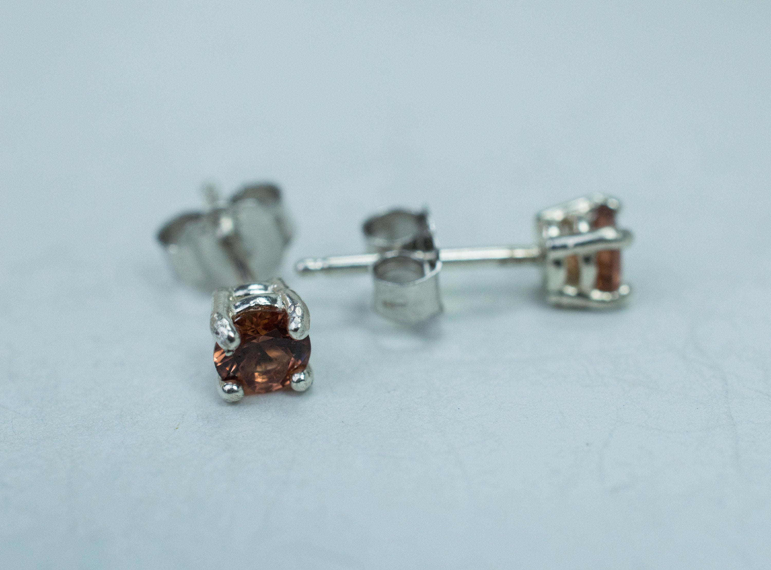 Cinnamon Garnet Earrings; Genuine Untreated Tanzania Garnet; 0.520cts - Mark Oliver Gems