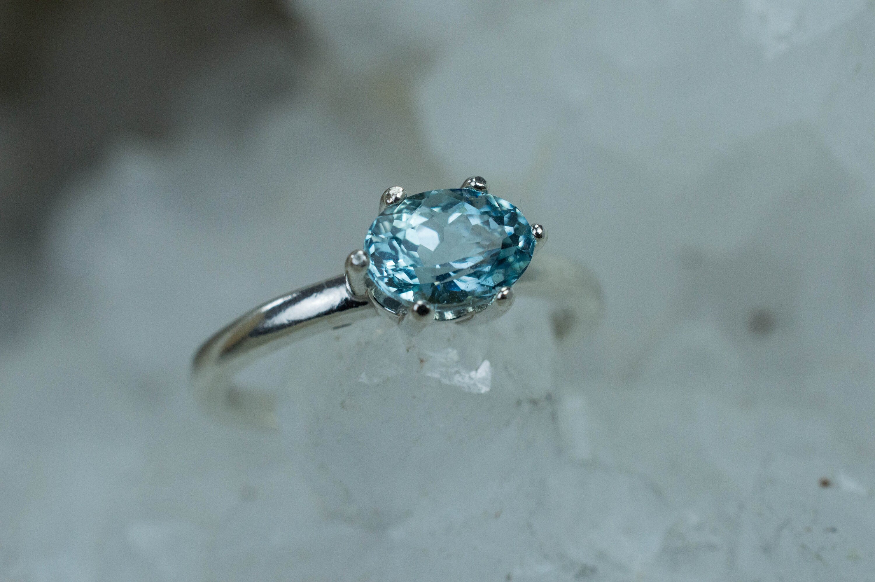 Aquamarine Ring, Genuine Untreated Zambia Aquamarine - Mark Oliver Gems