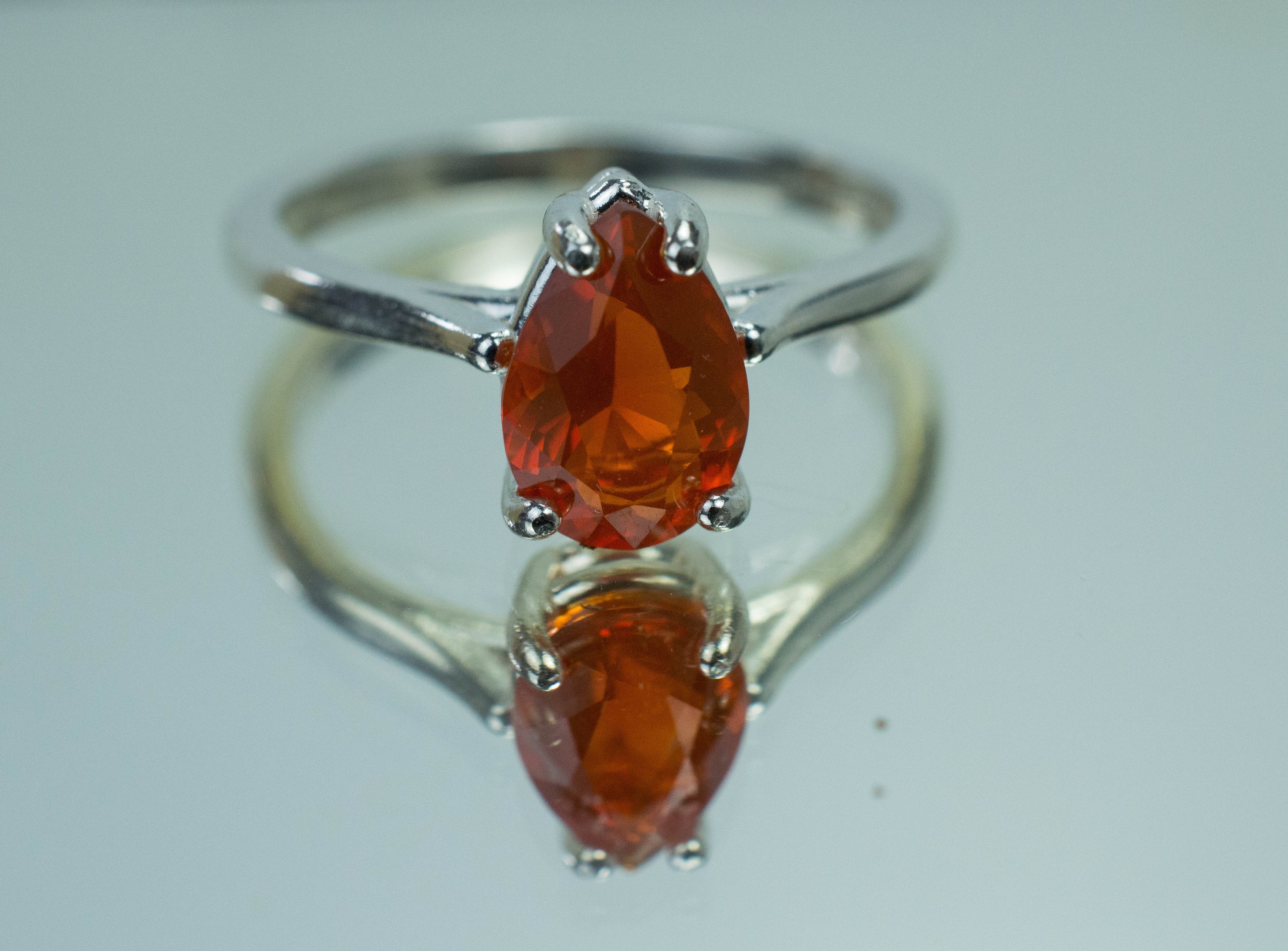 Fire Opal Ring, Genuine Untreated Mexico Opal; 0.895cts - Mark Oliver Gems