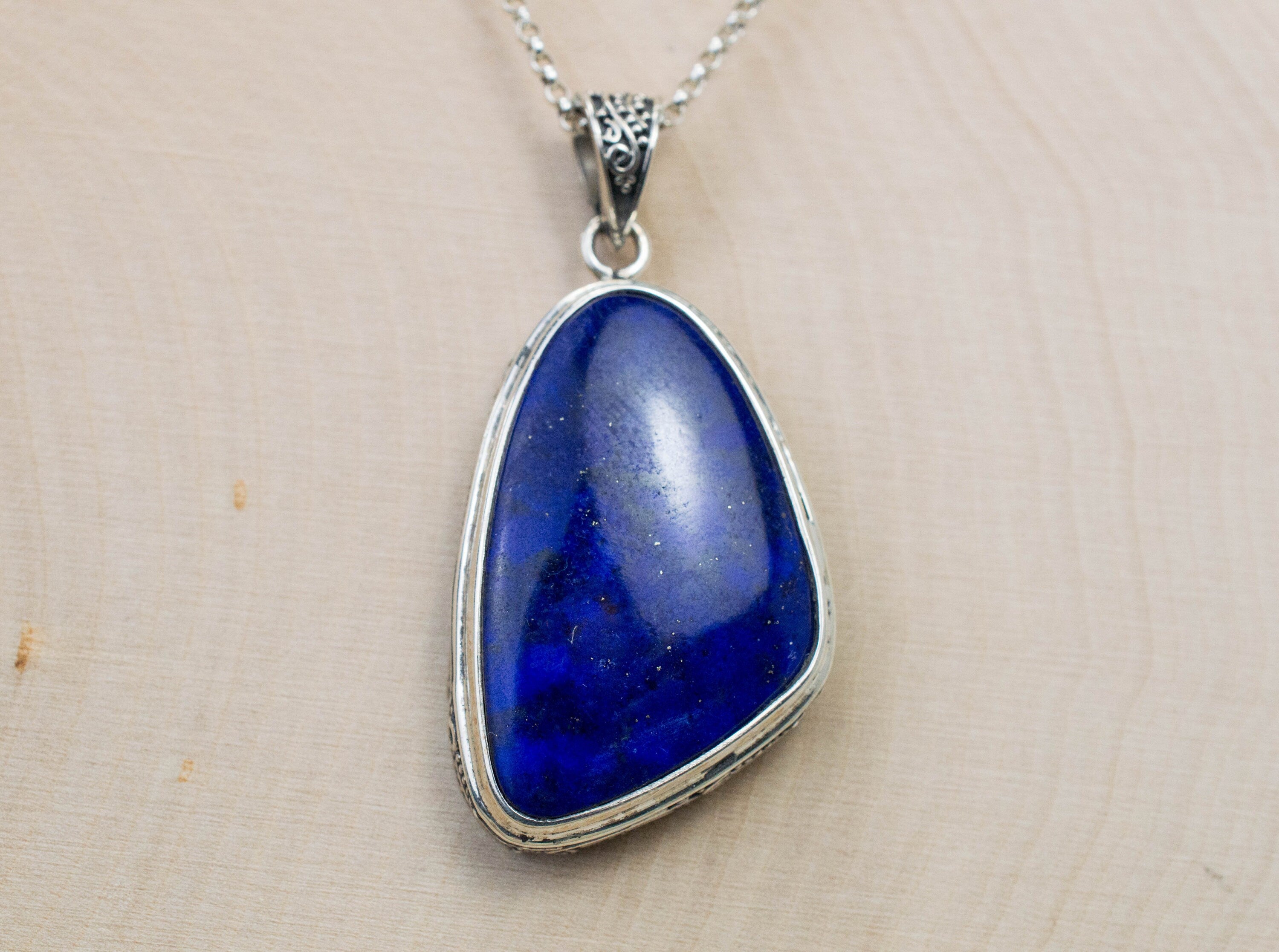 Lapis Lazuli Pendant; Genuine Untreated Afghanistan Lapis Lazuli - Mark Oliver Gems