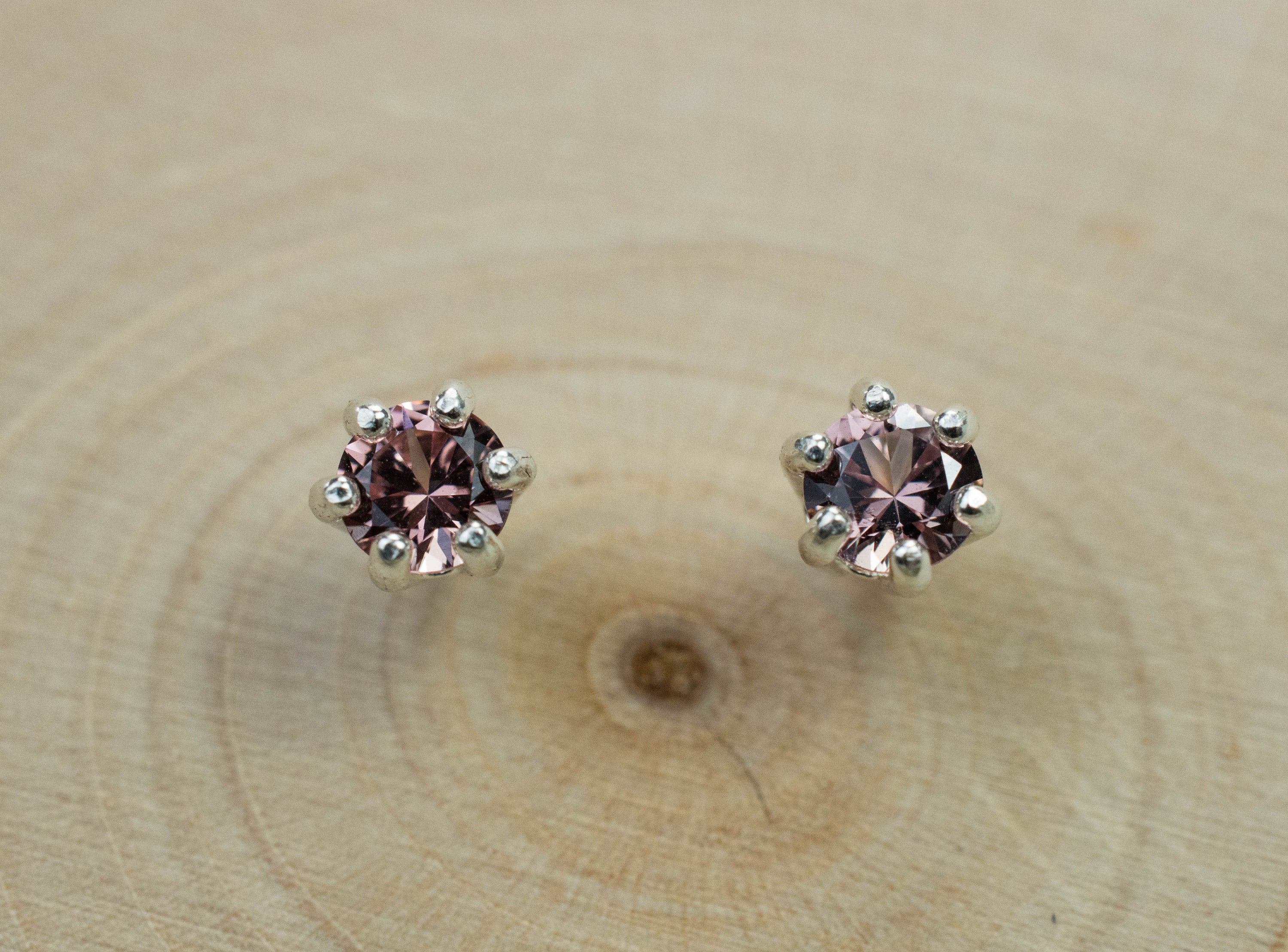 Tunduru Garnet Earrings; Genuine Untreated Tanzanian Garnet; 0.530cts - Mark Oliver Gems