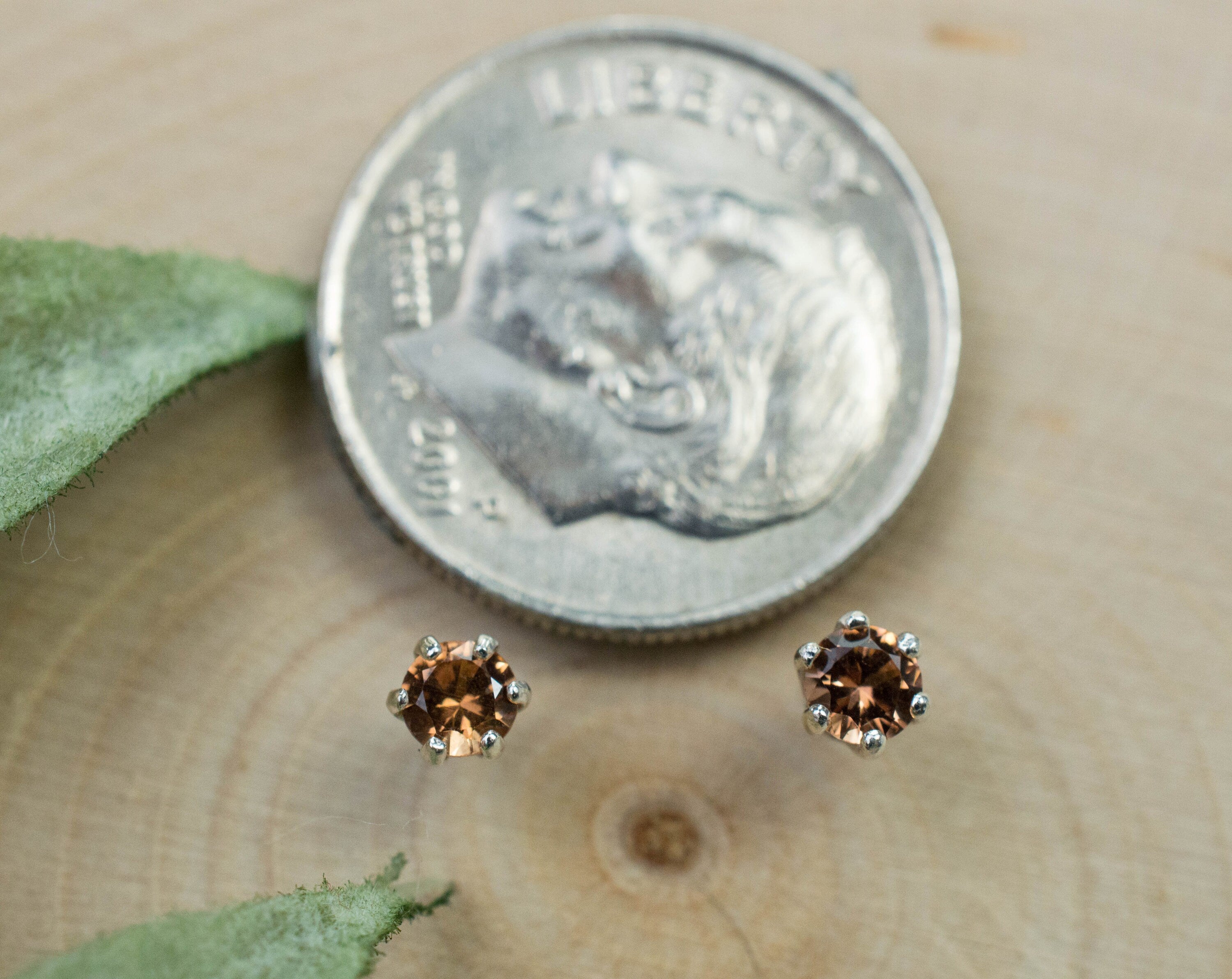 Cinnamon Garnet Earrings; Genuine Untreated Tanzania Garnet; 0.235cts - Mark Oliver Gems