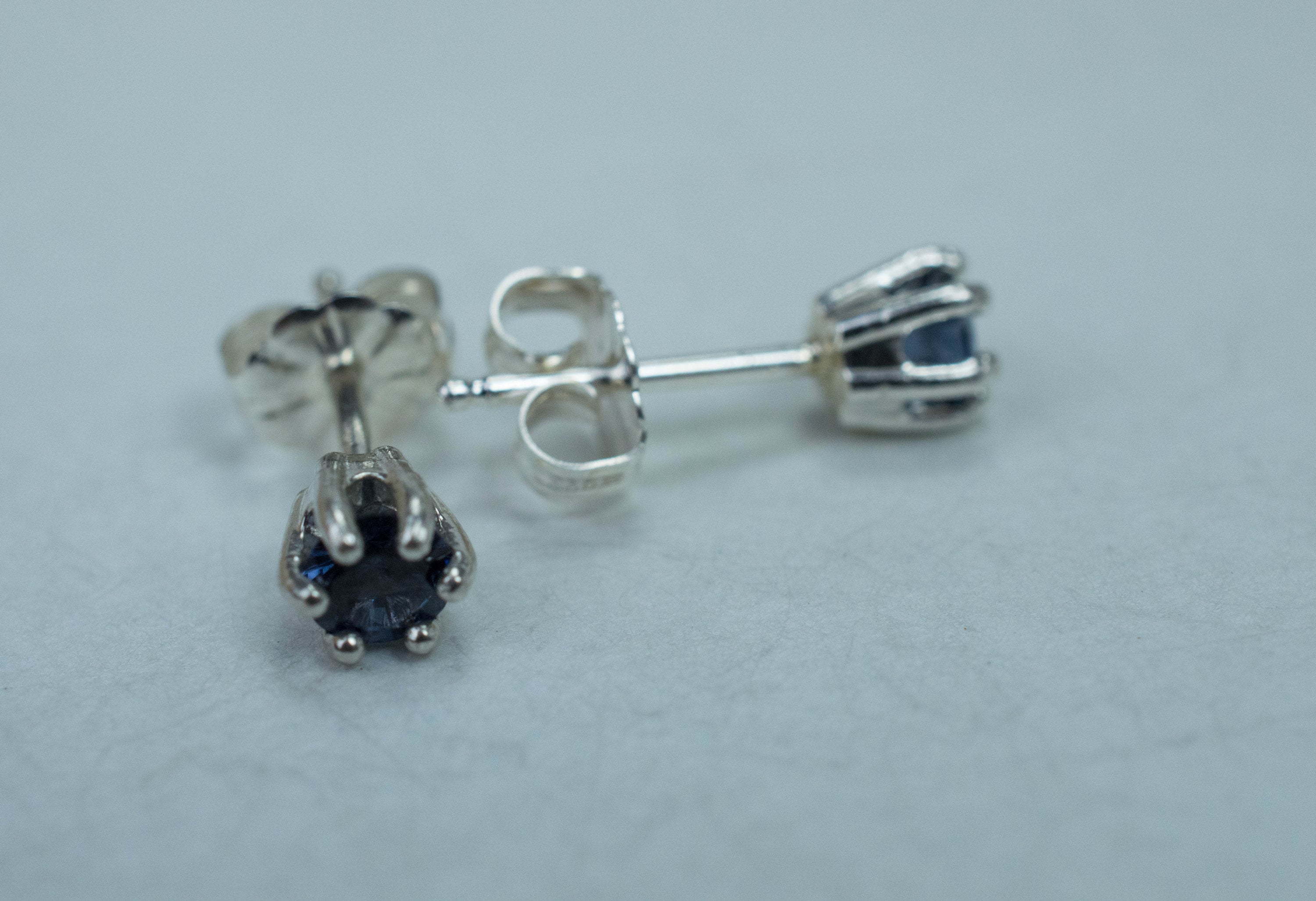 Blue Spinel Earrings; Natural Untreated Mozambique Spinel; 0.515cts - Mark Oliver Gems